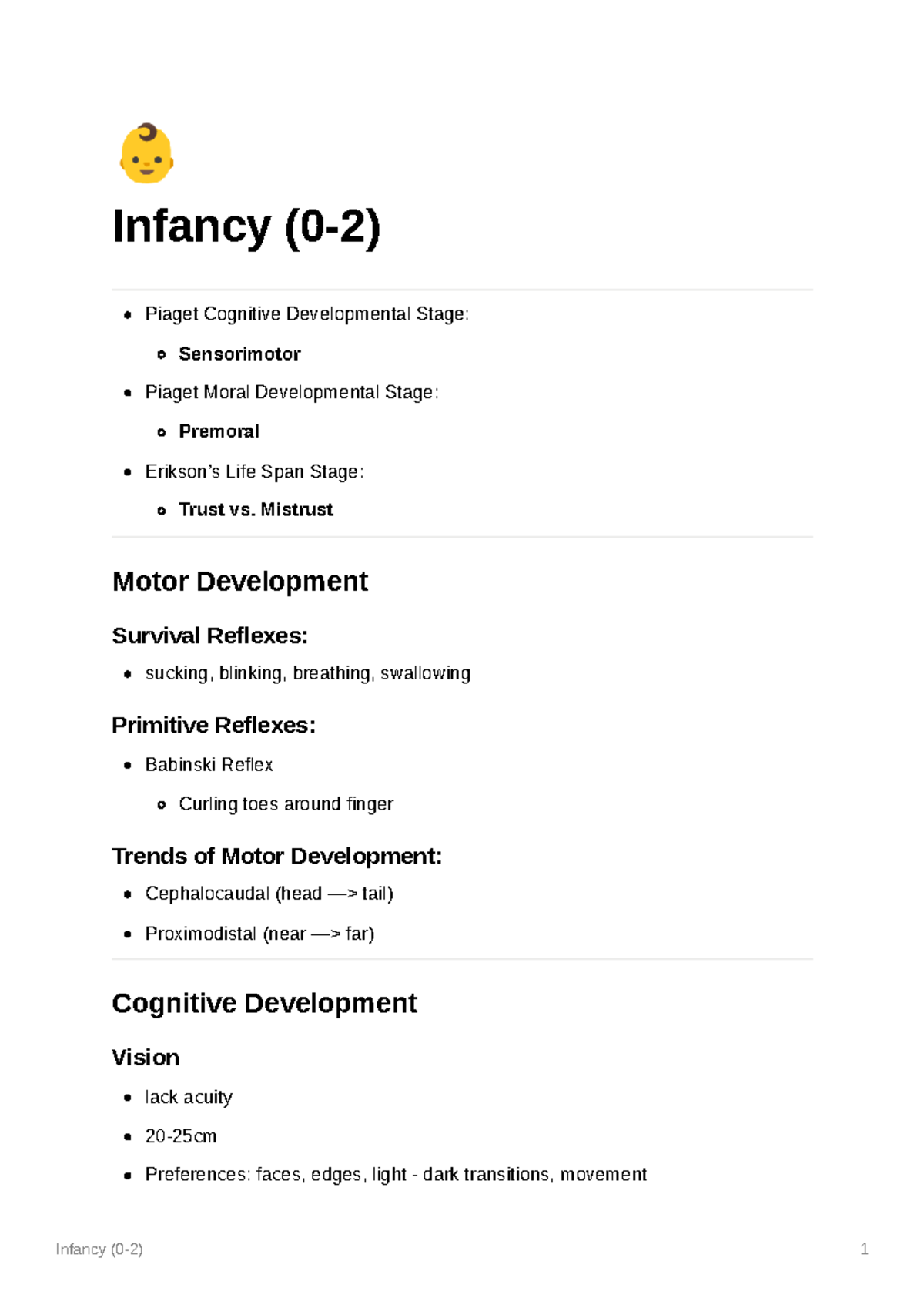 case study infancy development