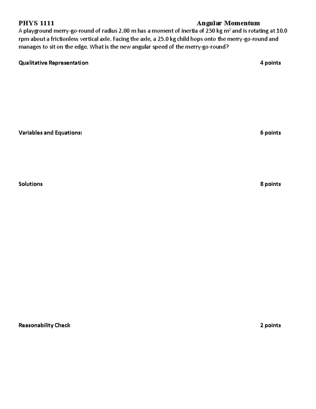 Angular momentum problem solving A playground merrygoround of