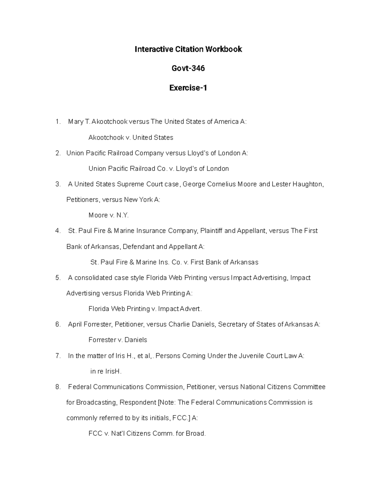 Interactive Citation Workbook-Exercise-1 - Interactive Citation ...