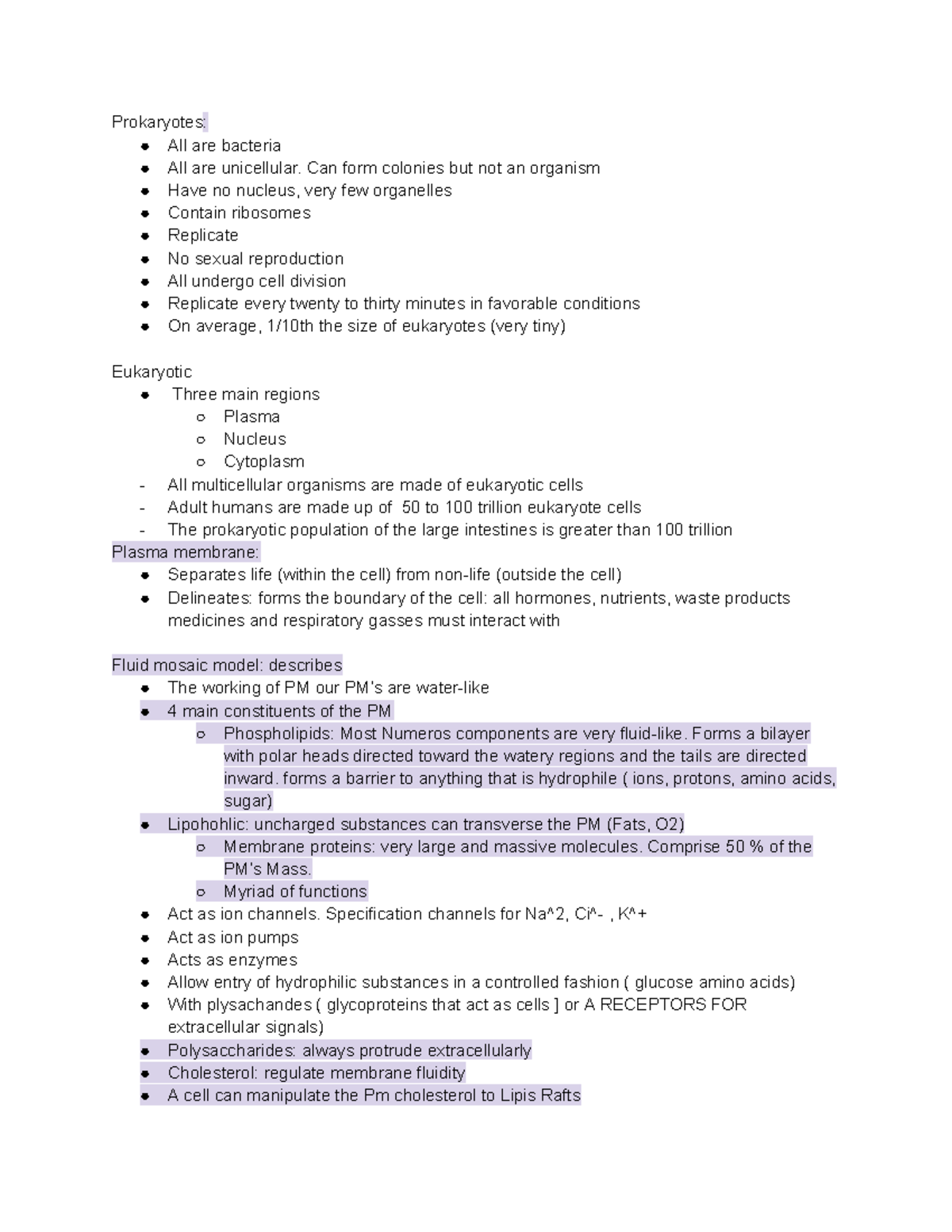 Anatomy and physiology Notes - Prokaryotes: All are bacteria All are ...