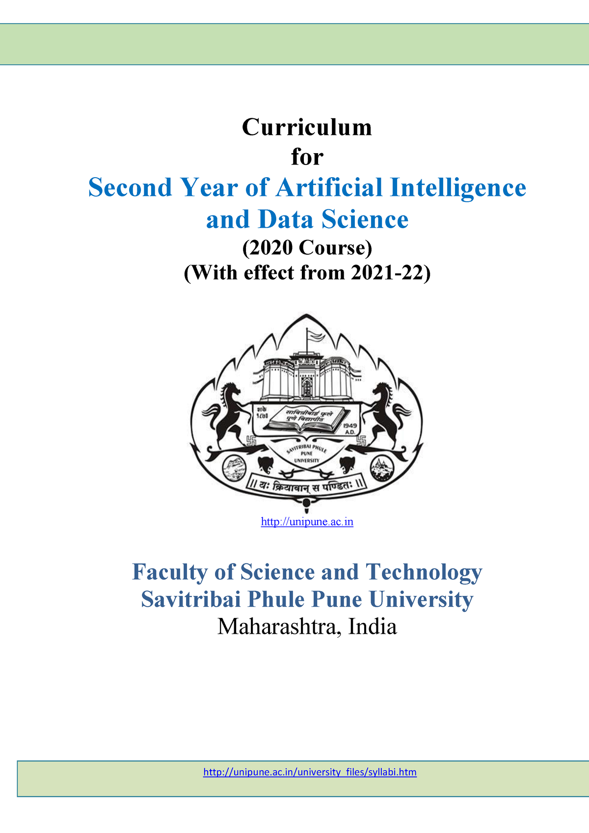 SE AIDS 2021 SPPU Artificial intelligence and data science syllabus