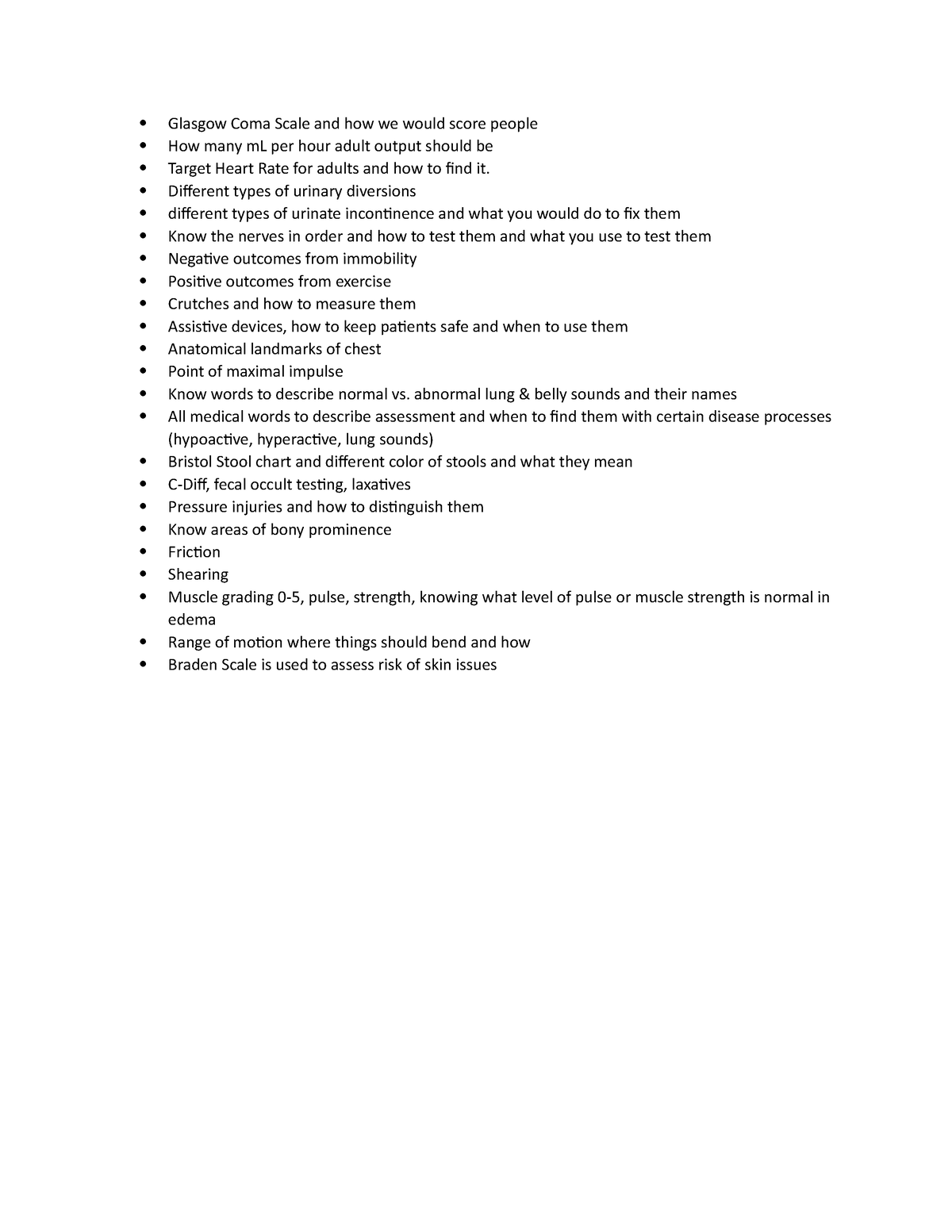 EXAM6 Studymaterials - Glasgow Coma Scale and how we would score people ...