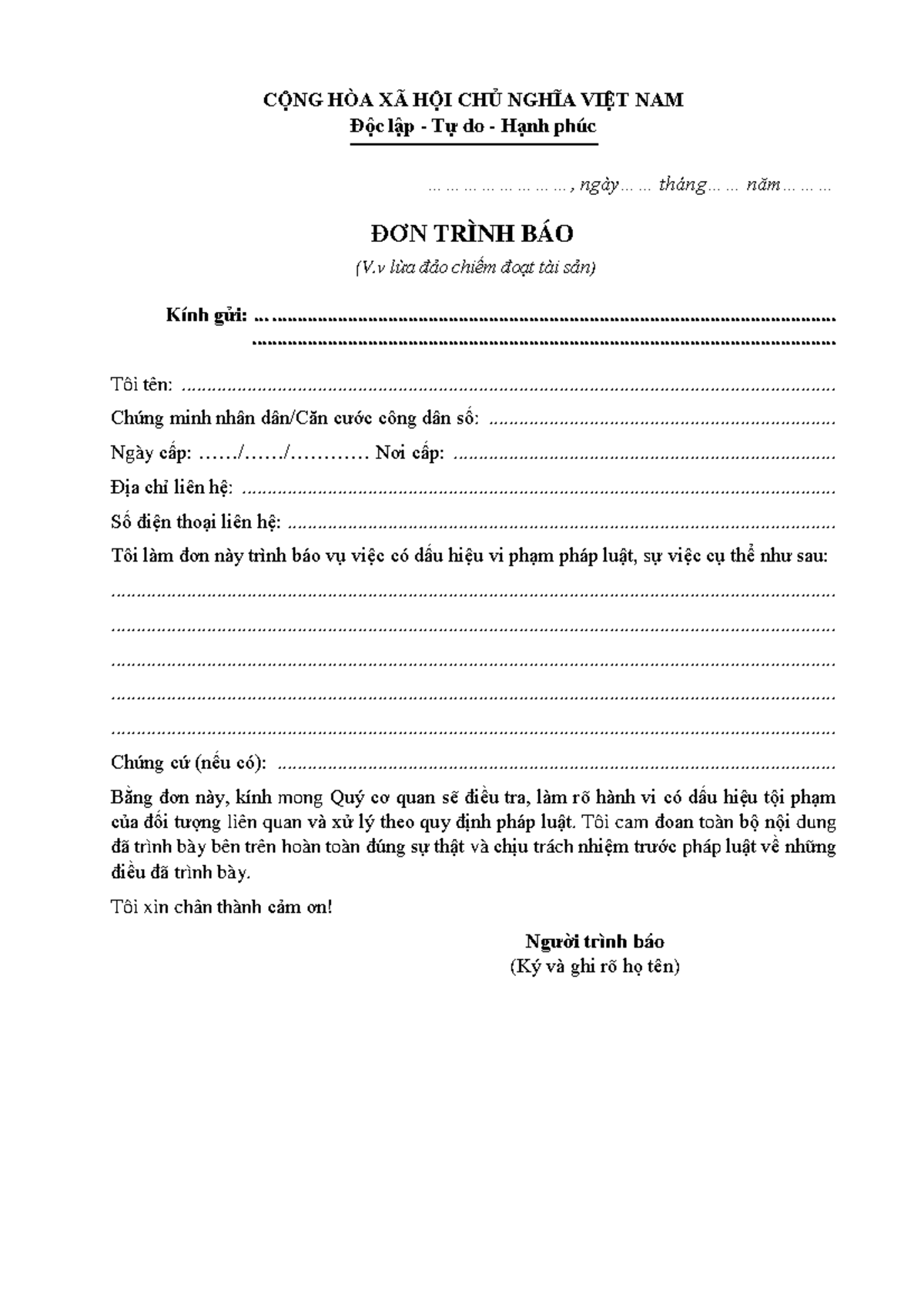 Mau don trinh bao summary isbn international standard book number