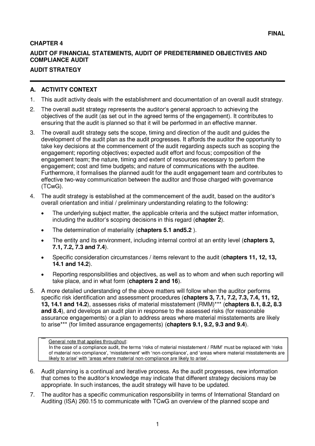 04. Audit Strategy - Practice - Final Chapter 4 Audit Of Financial 