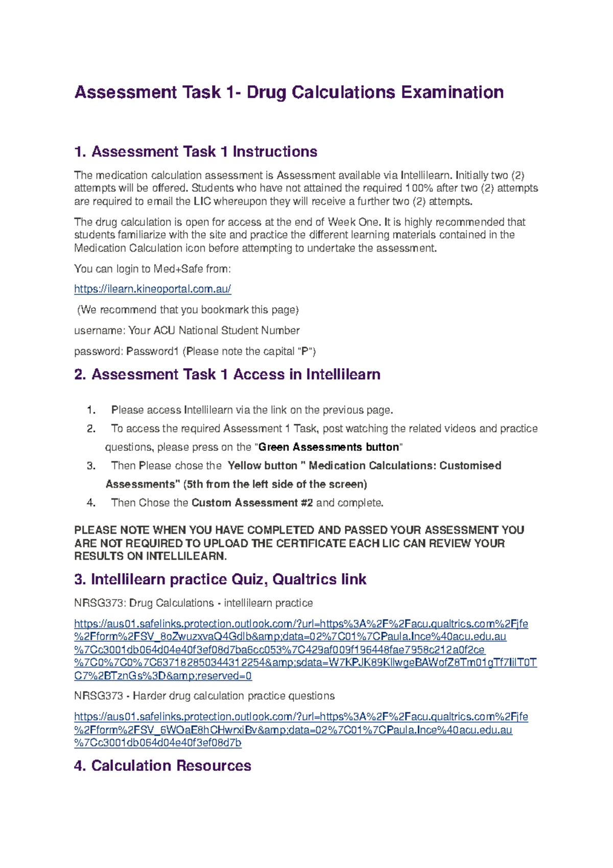 Assessment Task 1 - Assessment Task 1 Instructions The medication ...