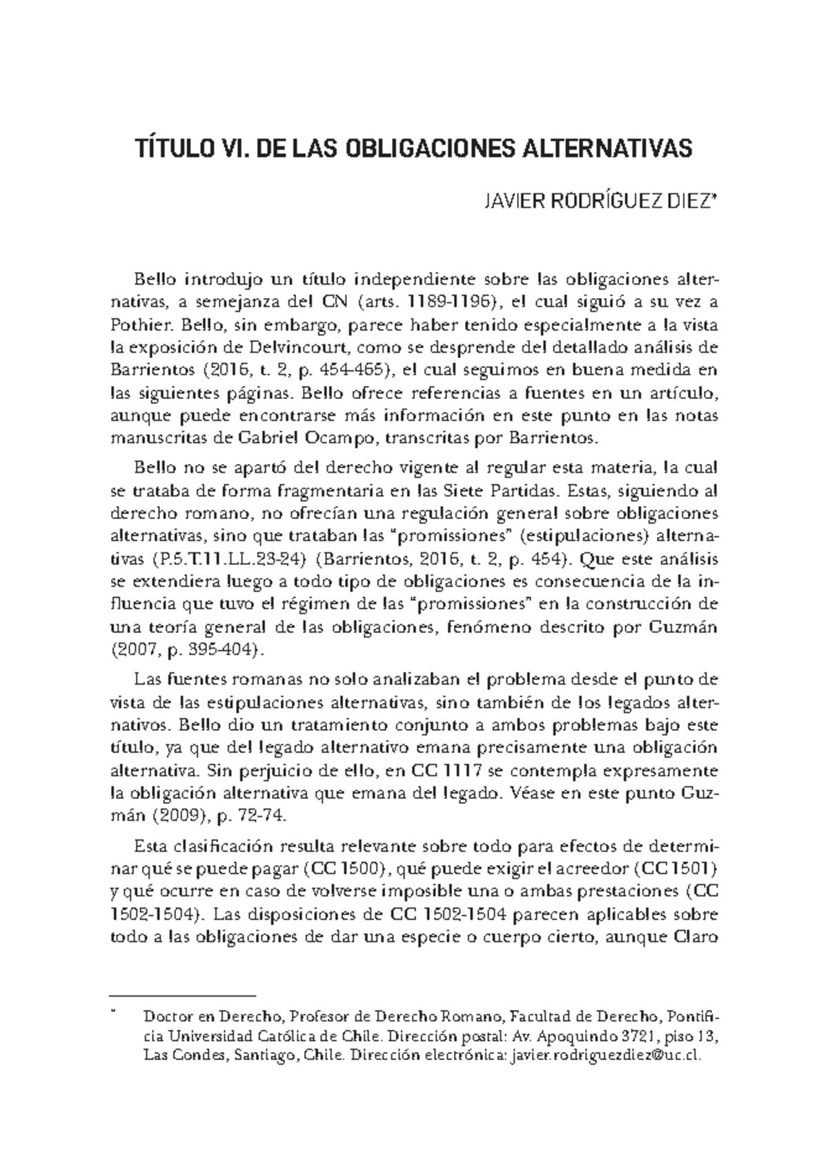 Comentario dogmático Código de Bello - TÍTULO VI. DE LAS OBLIGACIONES ...