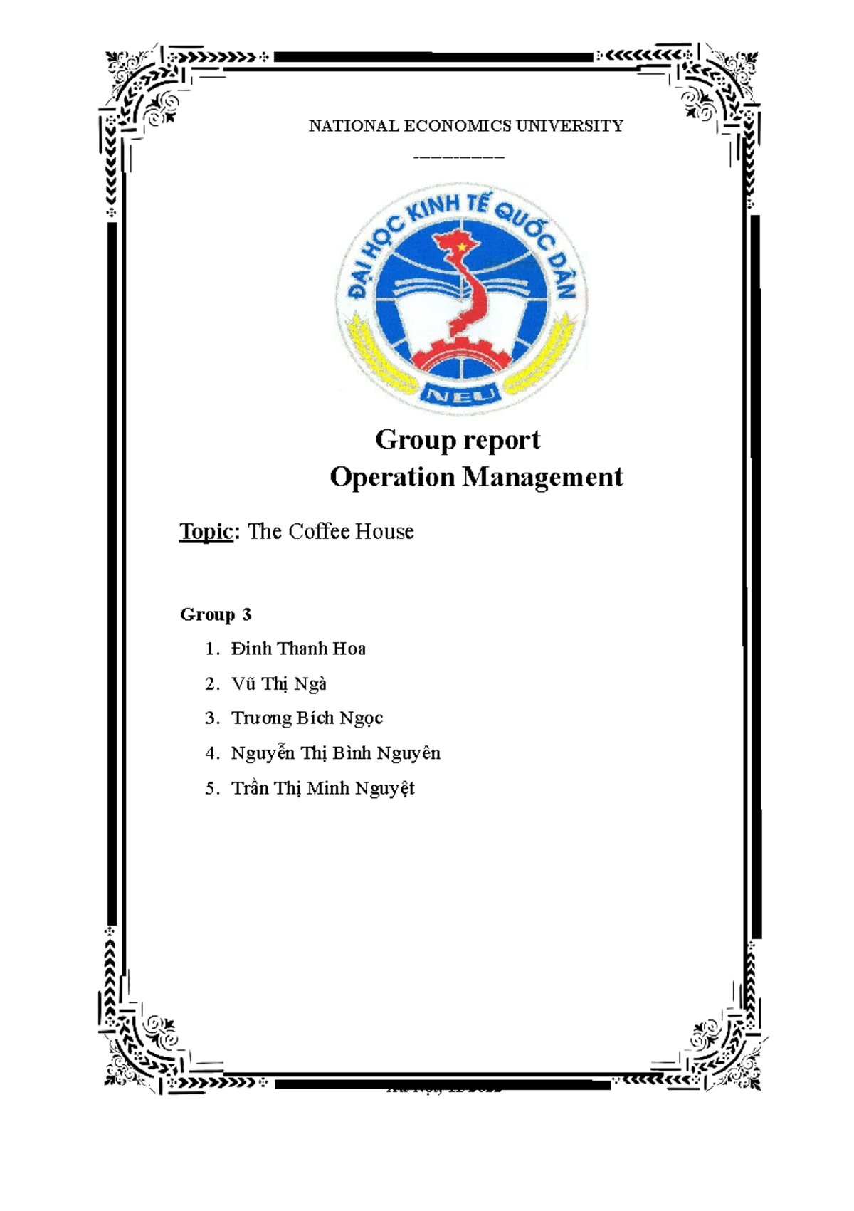 Group 3 Report National Economics University Group Report