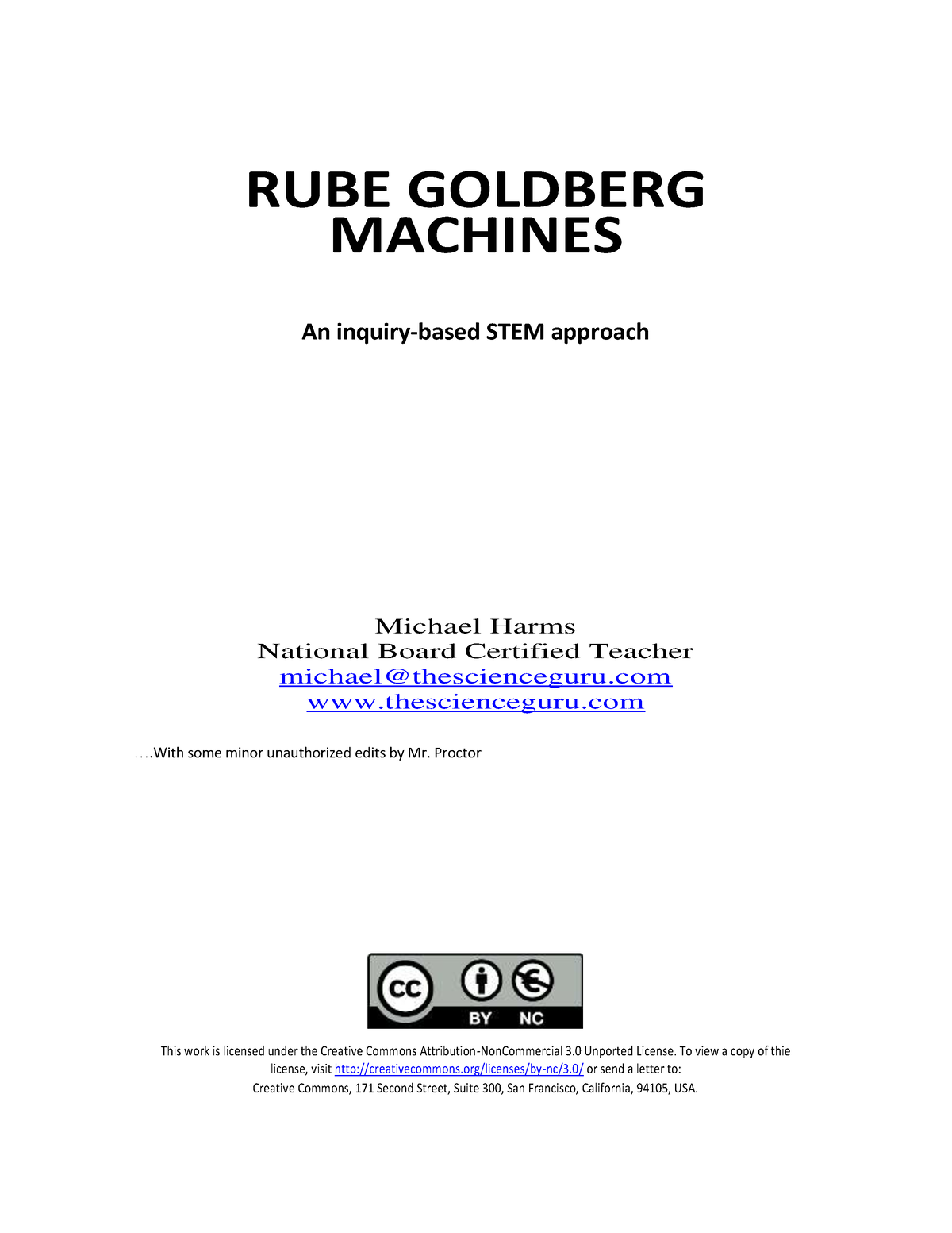 Rube-Goldberg-Project-Overview - 2021 edit - RUBE GOLDBERG MACHINES An ...
