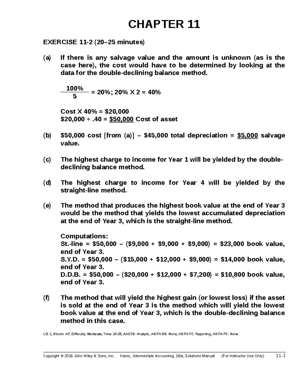 Chapter 11 - CHAPTER 11 EXERCISE 11-2 (20–25 minutes) (a) If there is ...