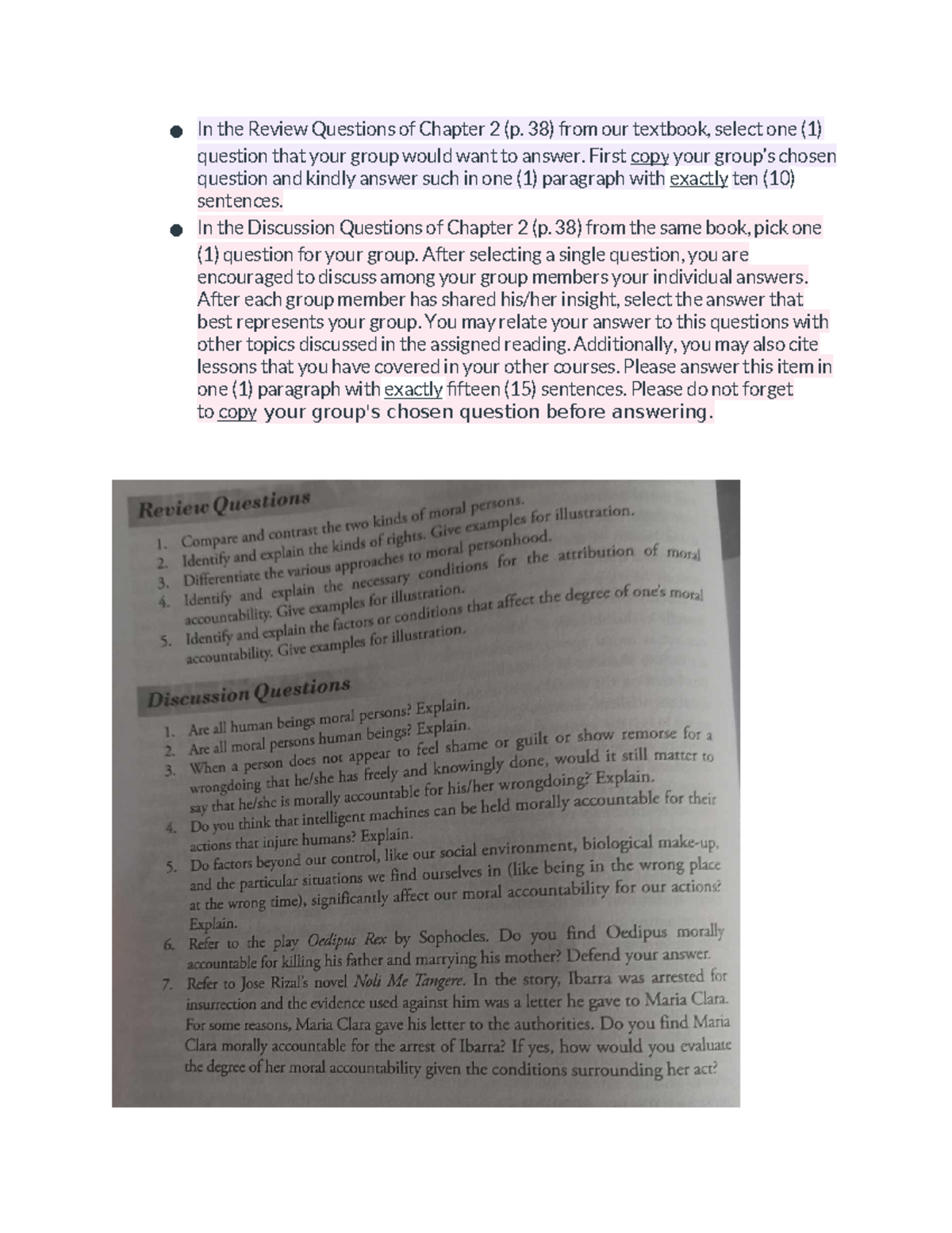 G Eethics LO2 - NOTE - In the Review Questions of Chapter 2 (p. 38 ...