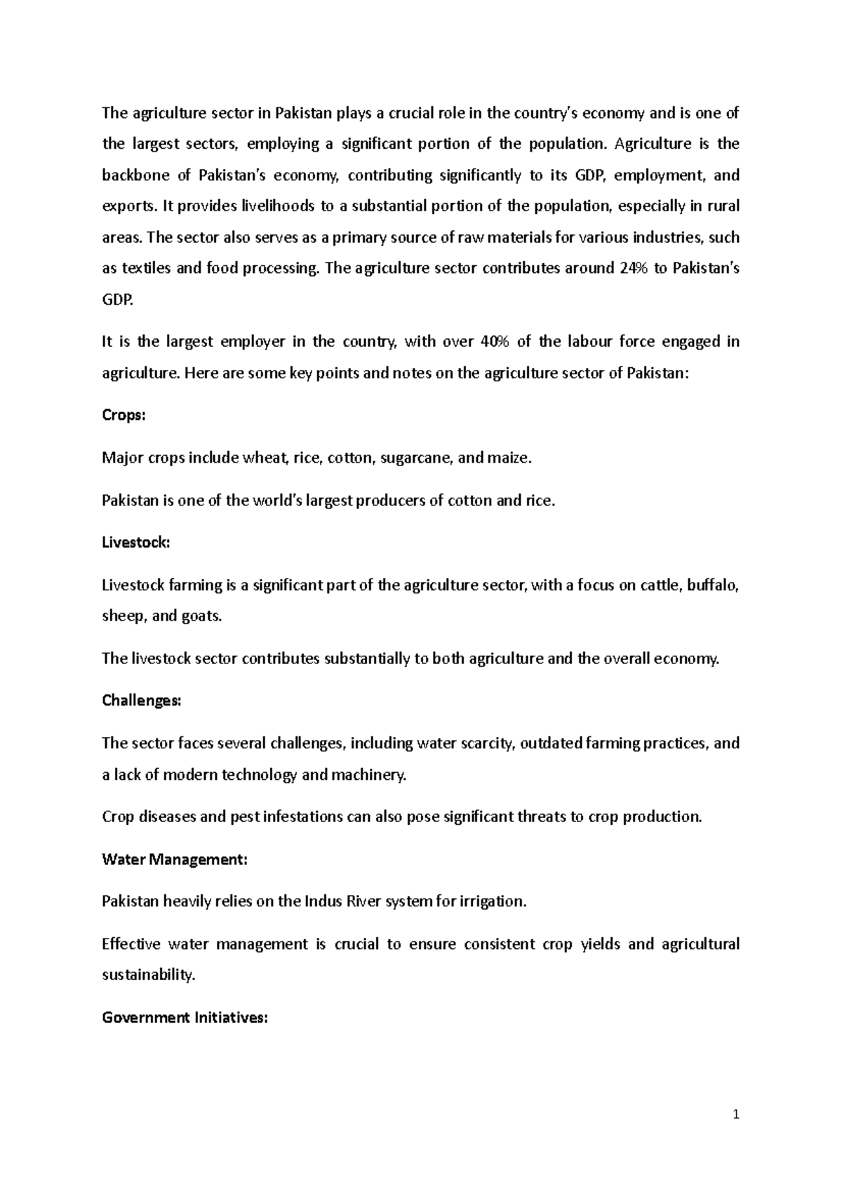 Agriculture sector of Pakistan - The agriculture sector in Pakistan ...