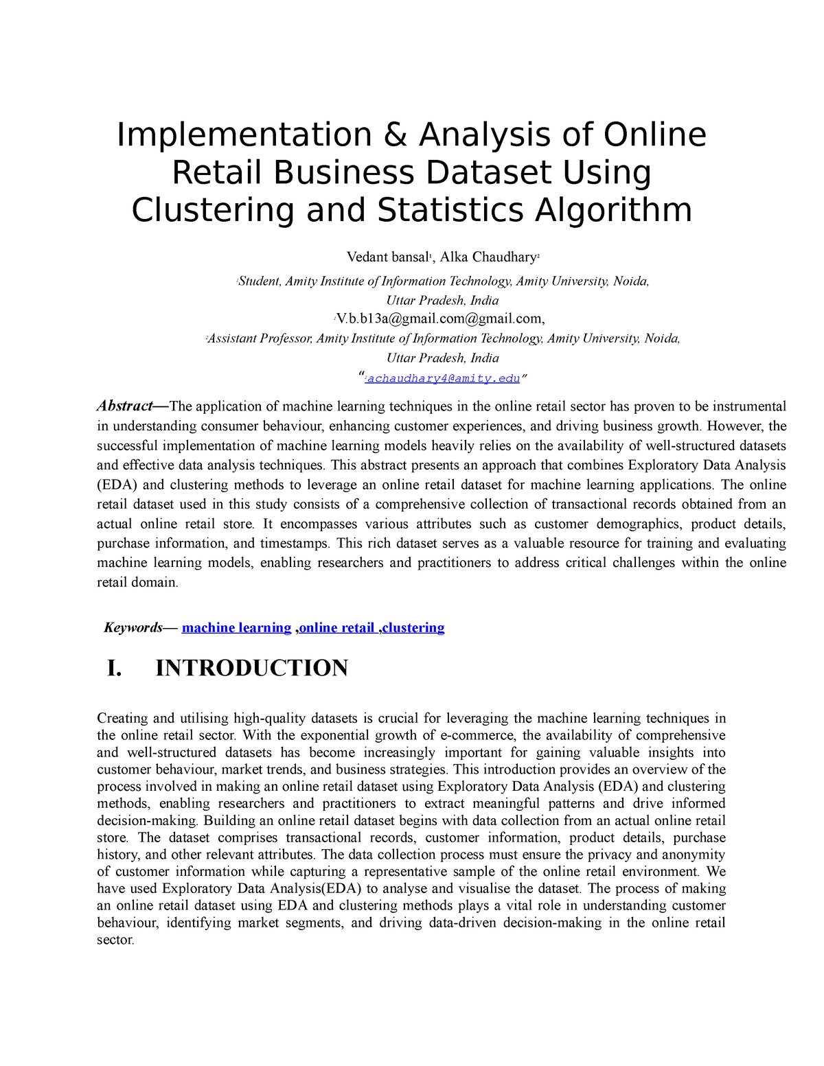 online retail research paper