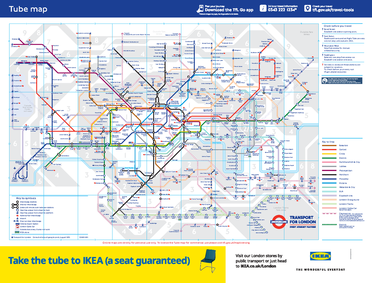 Standard-tube-map - Noice - Tube map Transport for London August 2022 ...