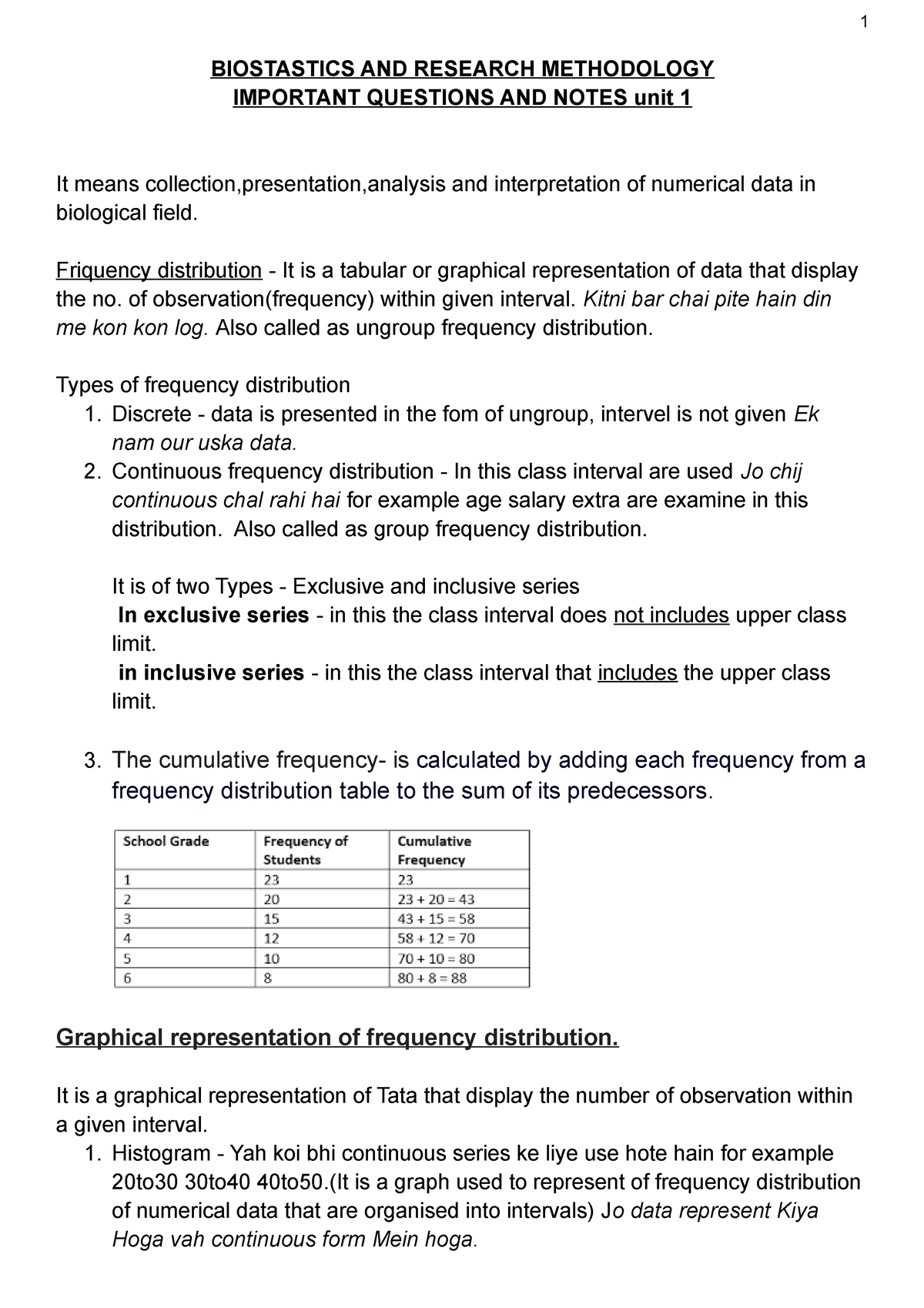 biostatistics and research methodology unit 1 slideshare