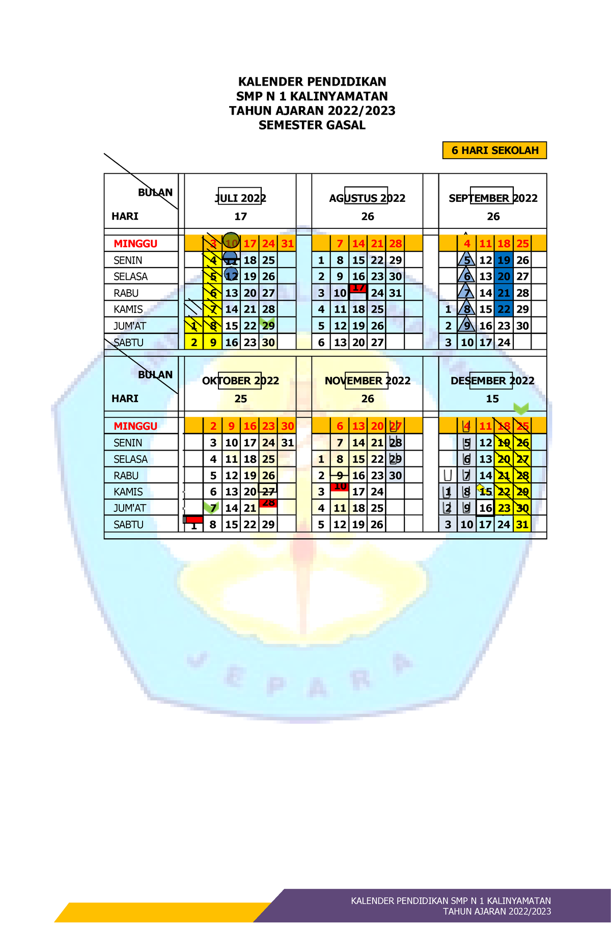 Kaldik - Kalender Pendidikan Tahun 2023/2024 - KALENDER PENDIDIKAN SMP ...