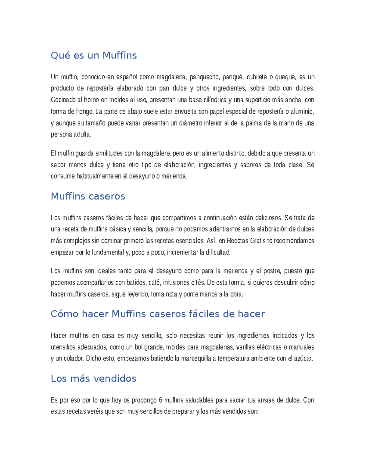 Proyecto 8 Muffins info Qué es un Muffins Un muffin, conocido en