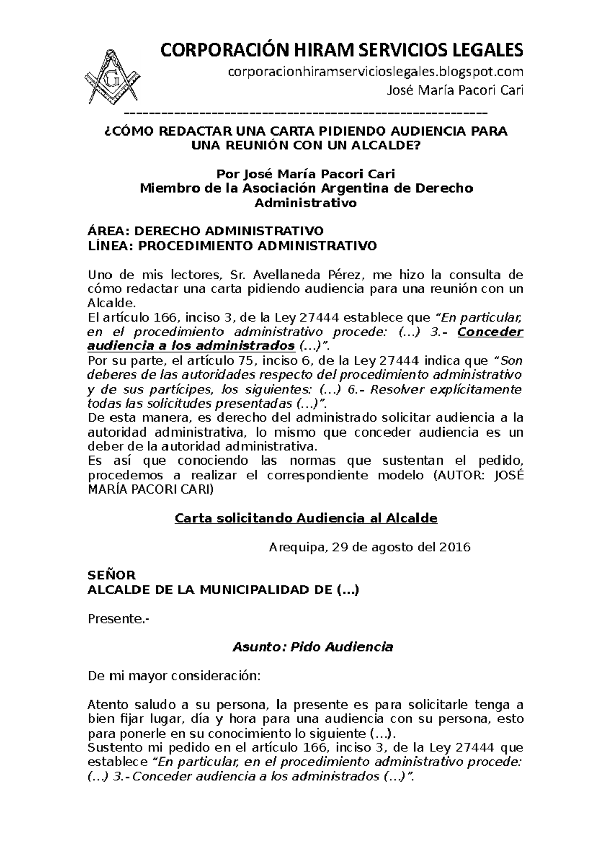 322454418 Como Redactar Una Carta Pidiendo Audiencia Para Una Reunion Con  Un Alcalde - CORPORACIÓN - Studocu