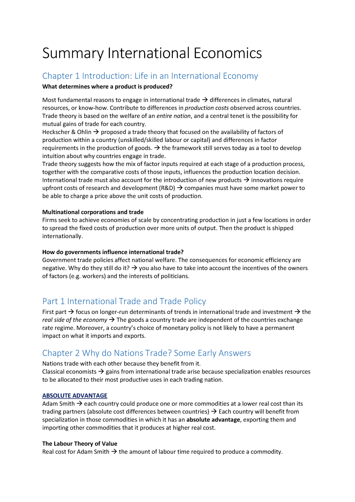 summary-international-economics-trade-theory-is-based-on-the-welfare