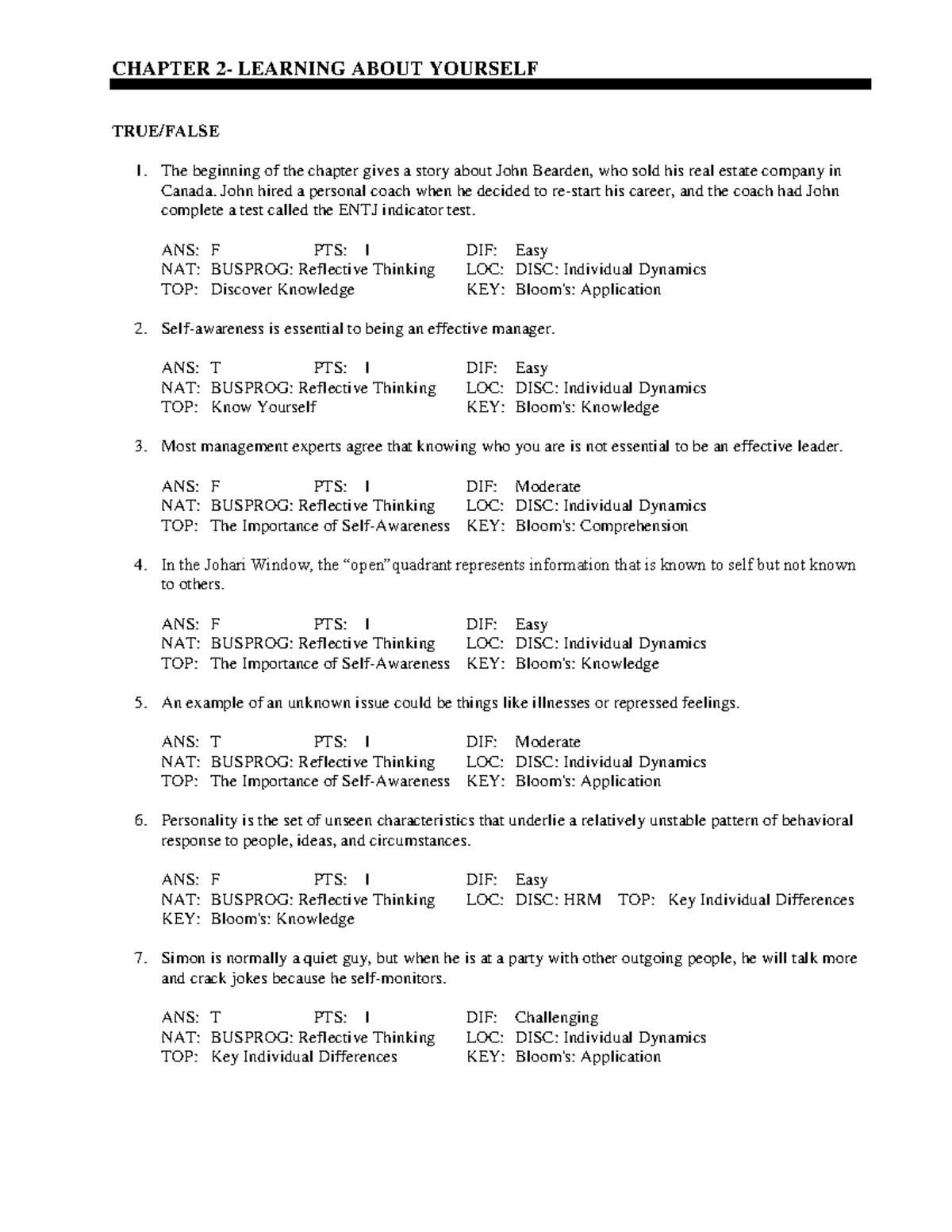 Chapter 02 V2 - Quiz Practice Material - CHAPTER 2- LEARNING ABOUT ...