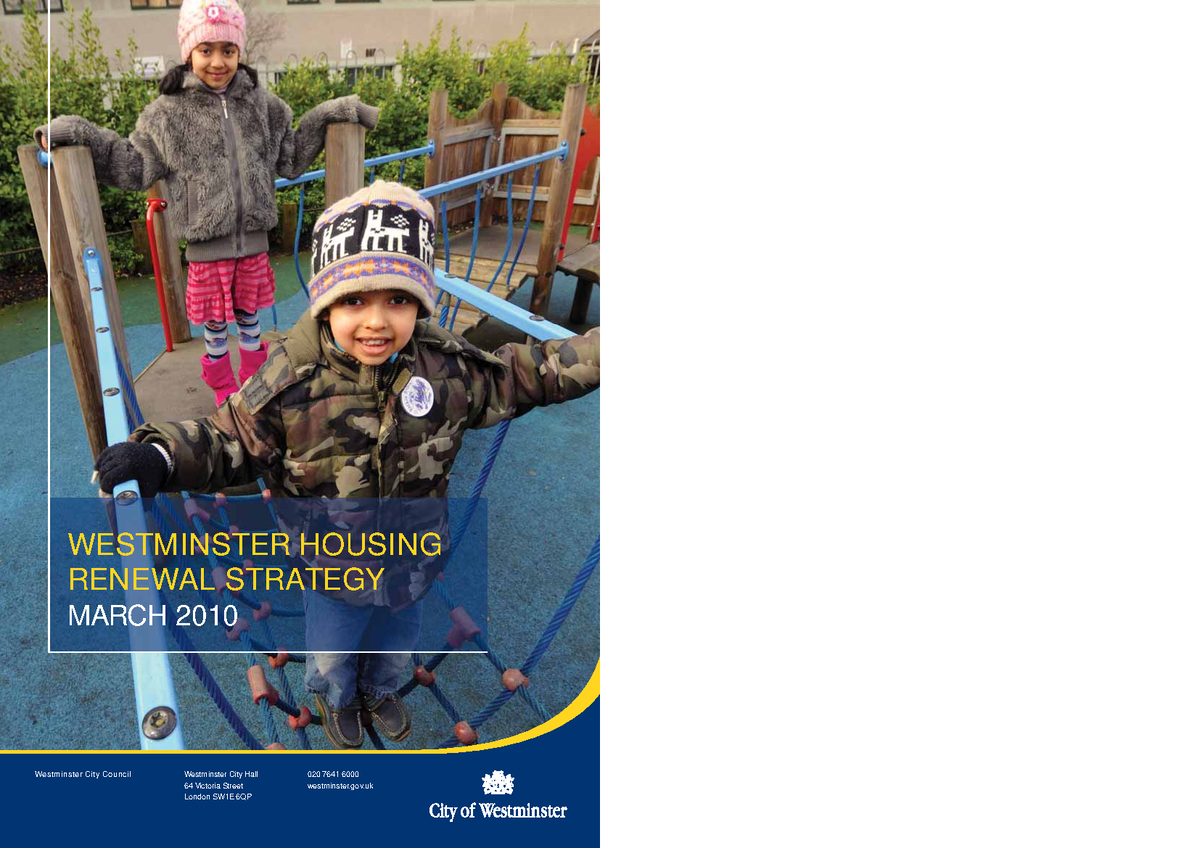 Westminster Housing Renewal Strategy gov Westminster City Council Westminster Housing Renewal