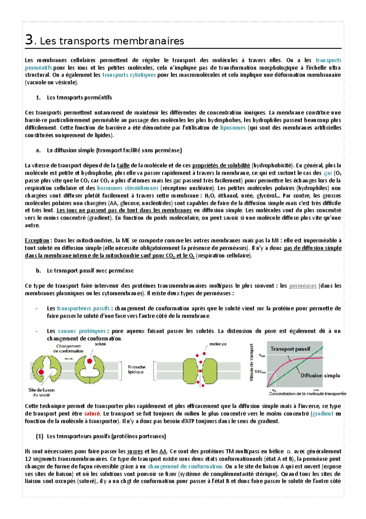 3 Les Transports Membranaires 3 Les Transports Membranaires Les Membranes Cellulaires 0304