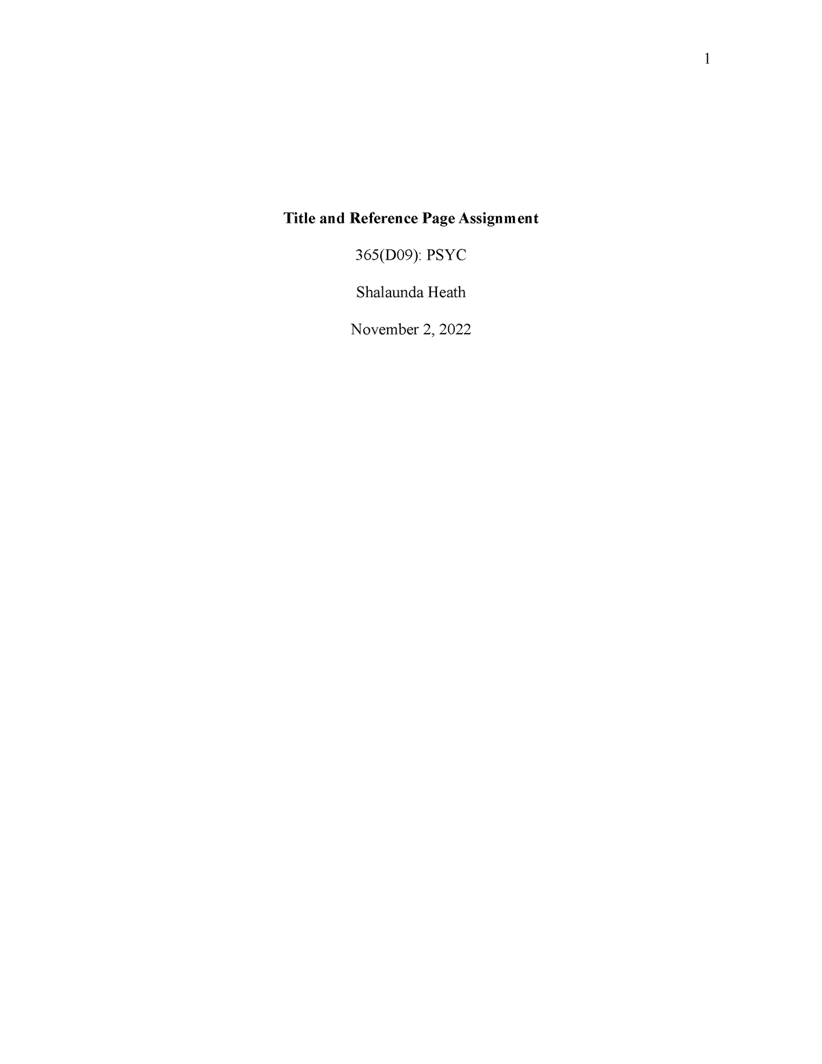 psyc 345 research paper title page and reference page assignment