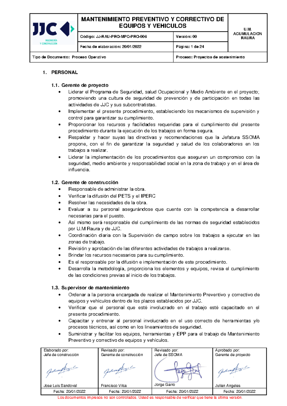 06. JJ-RAU-PRO-TRT-PRO-006 Mantenimiento preventivo y correctivo ...