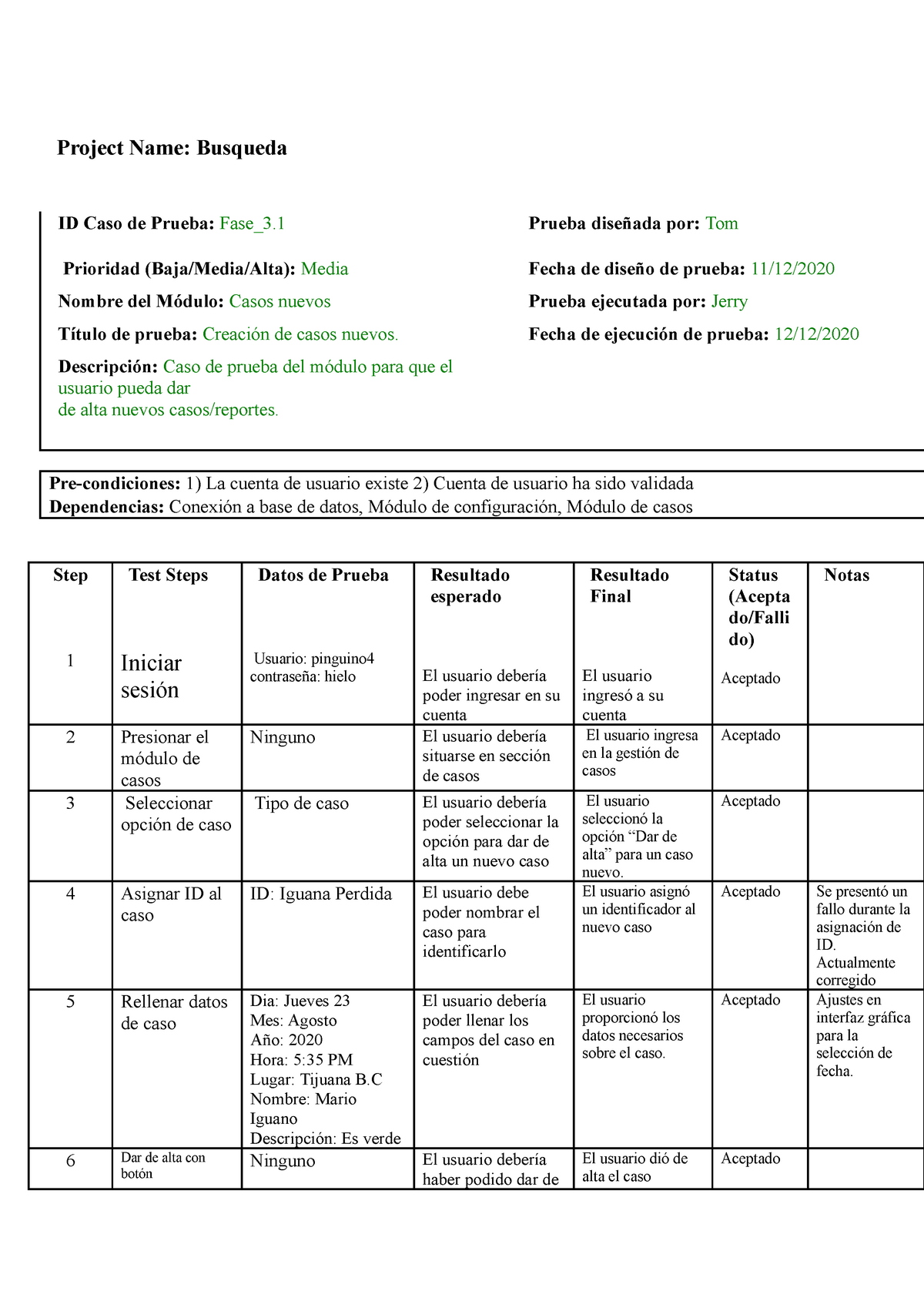 Trabajo Qa Desarrollo De Una Practica De Casos De Prueba Orientado Al Desarrollo De Un 8660