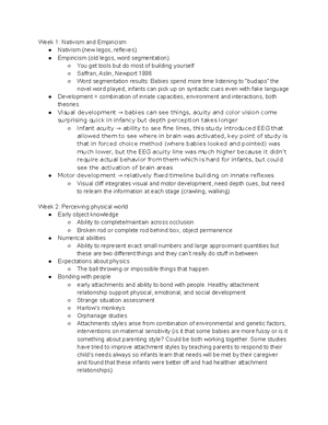 Psych 60 readings - Psych 60 readings: Adolph visual learning does not ...