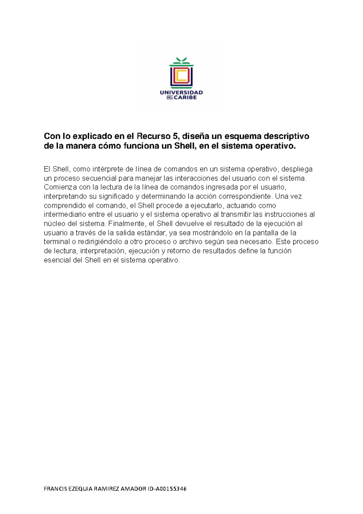Concepto Shell - Resumen sistemas operativos - FRANCIS EZEQUIA RAMIREZ ...