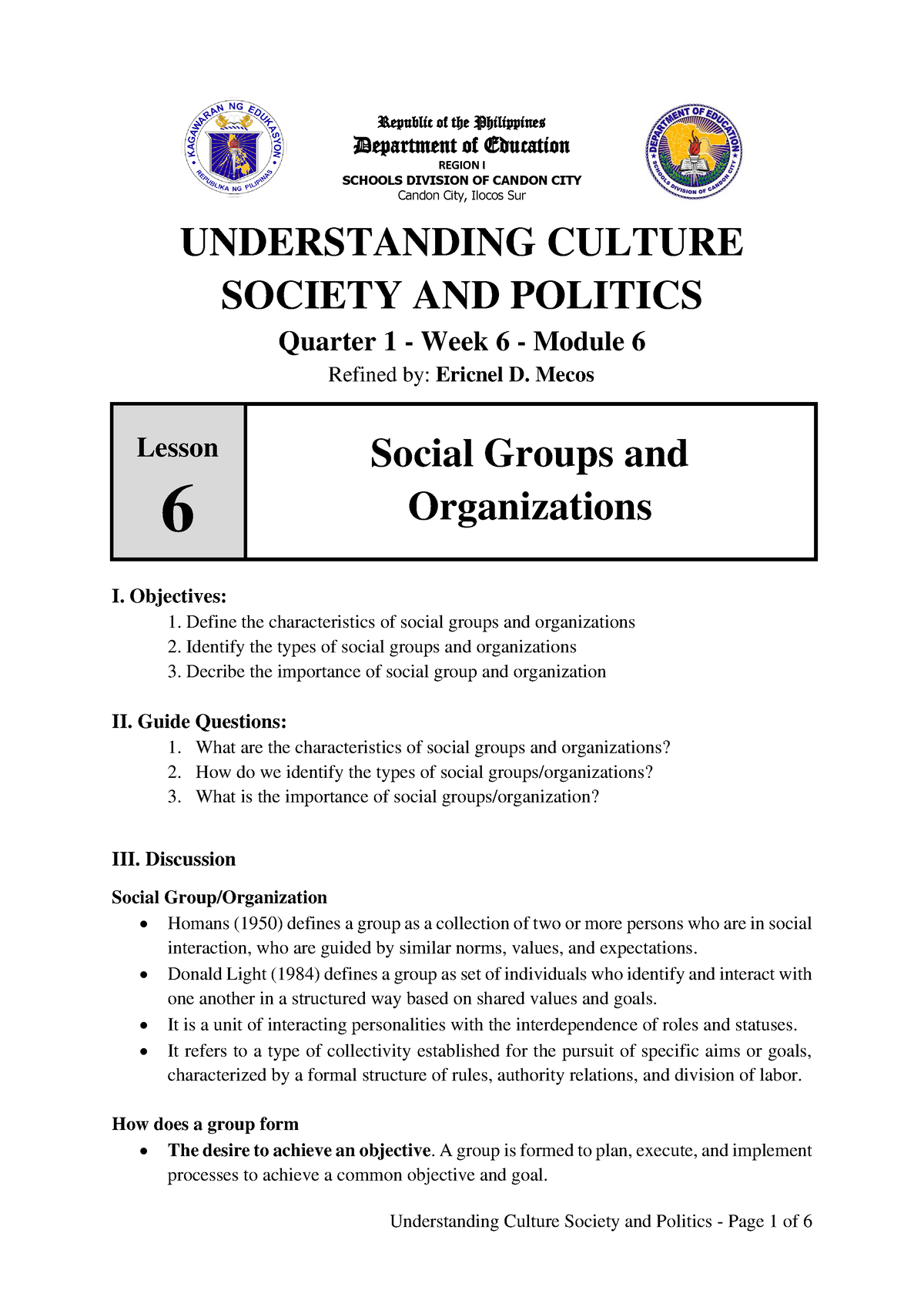 Understanding-Culture-Society-and-Politics Q1 W6 M6 LDS Social-Groups ...