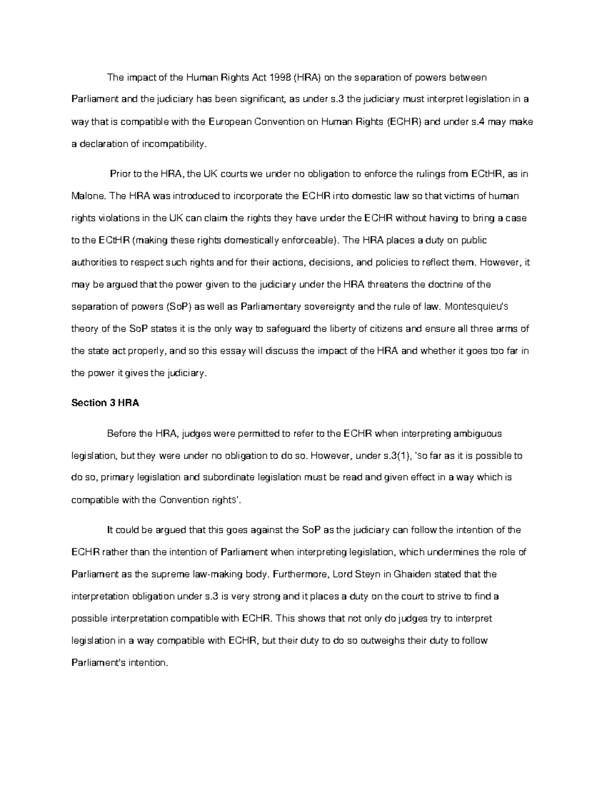 Document 11 - . . . . . - The impact of the Human Rights Act 1998 (HRA ...