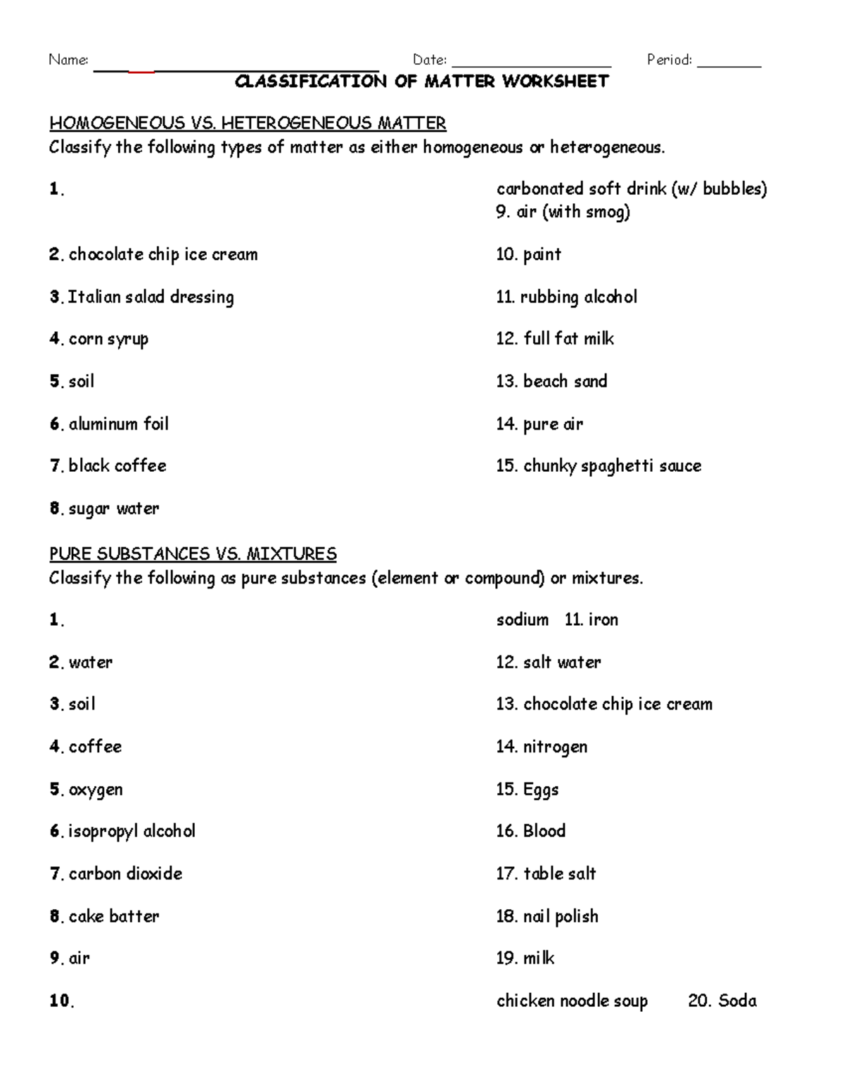 classification-of-matter-answer-key-name-date-period