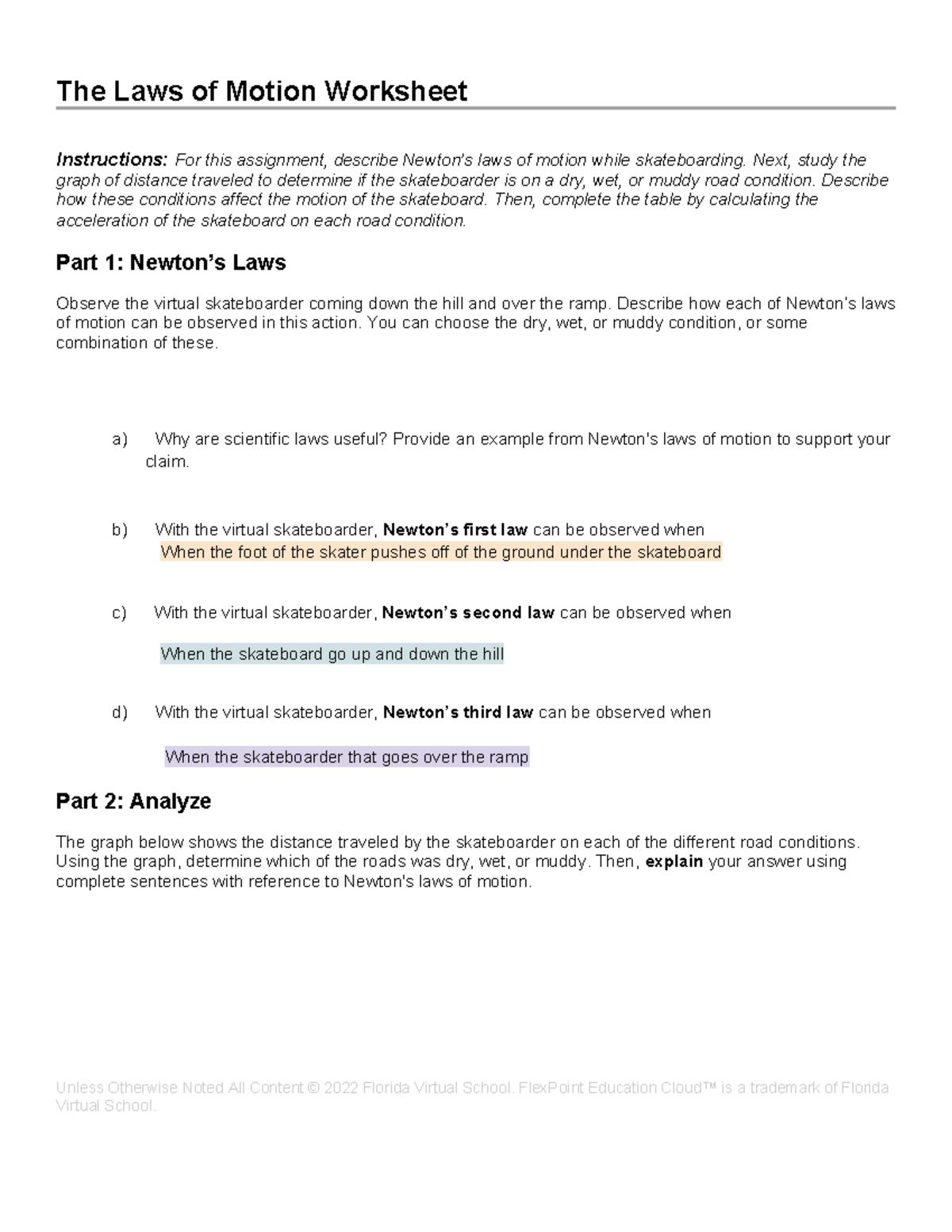 1.04 - Laws of Motion - Good - The Laws of Motion Worksheet ...