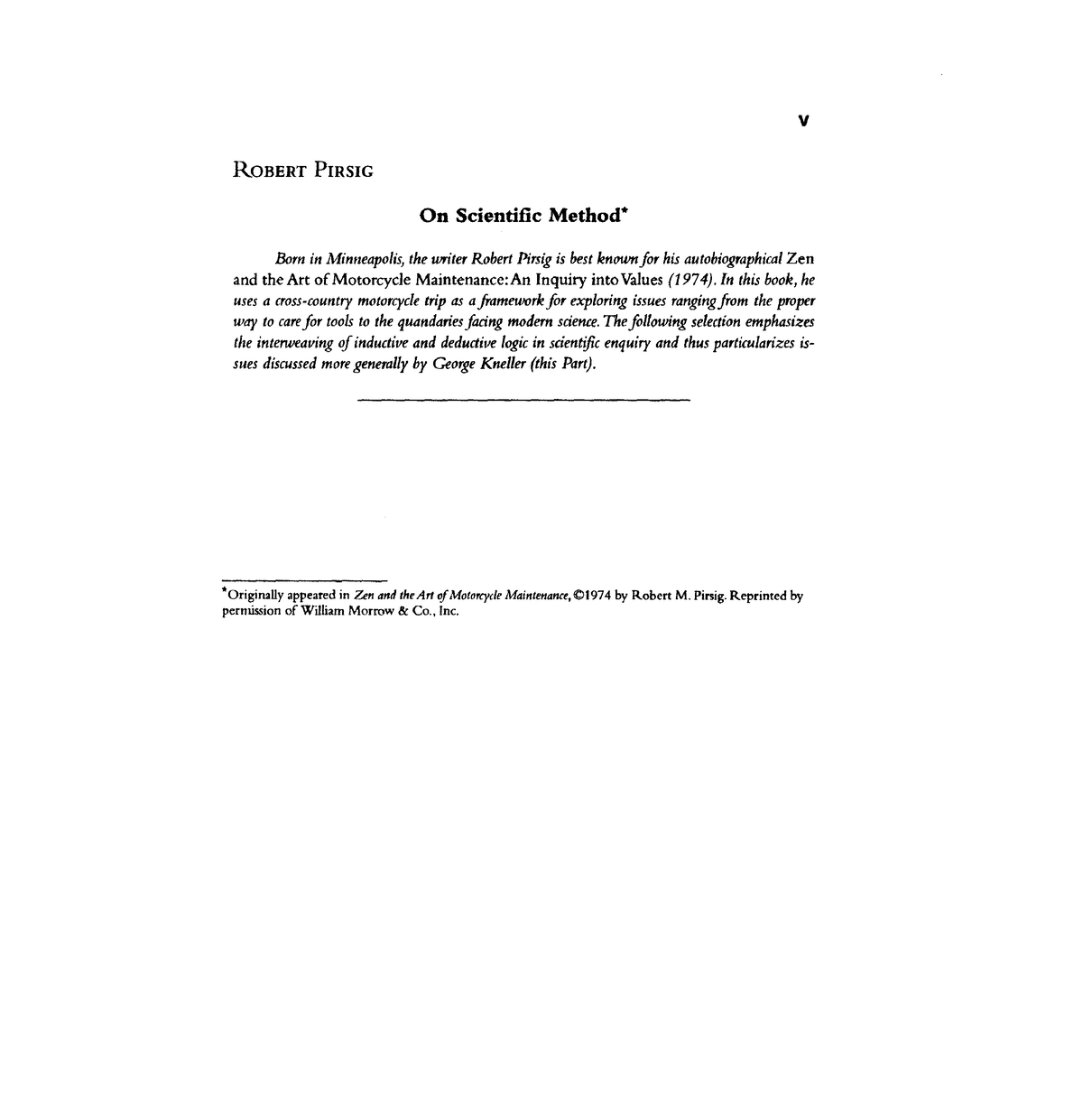 02 Pirsig On Scientific Method - v ROBERT PIRSIG On Scientific Method ...