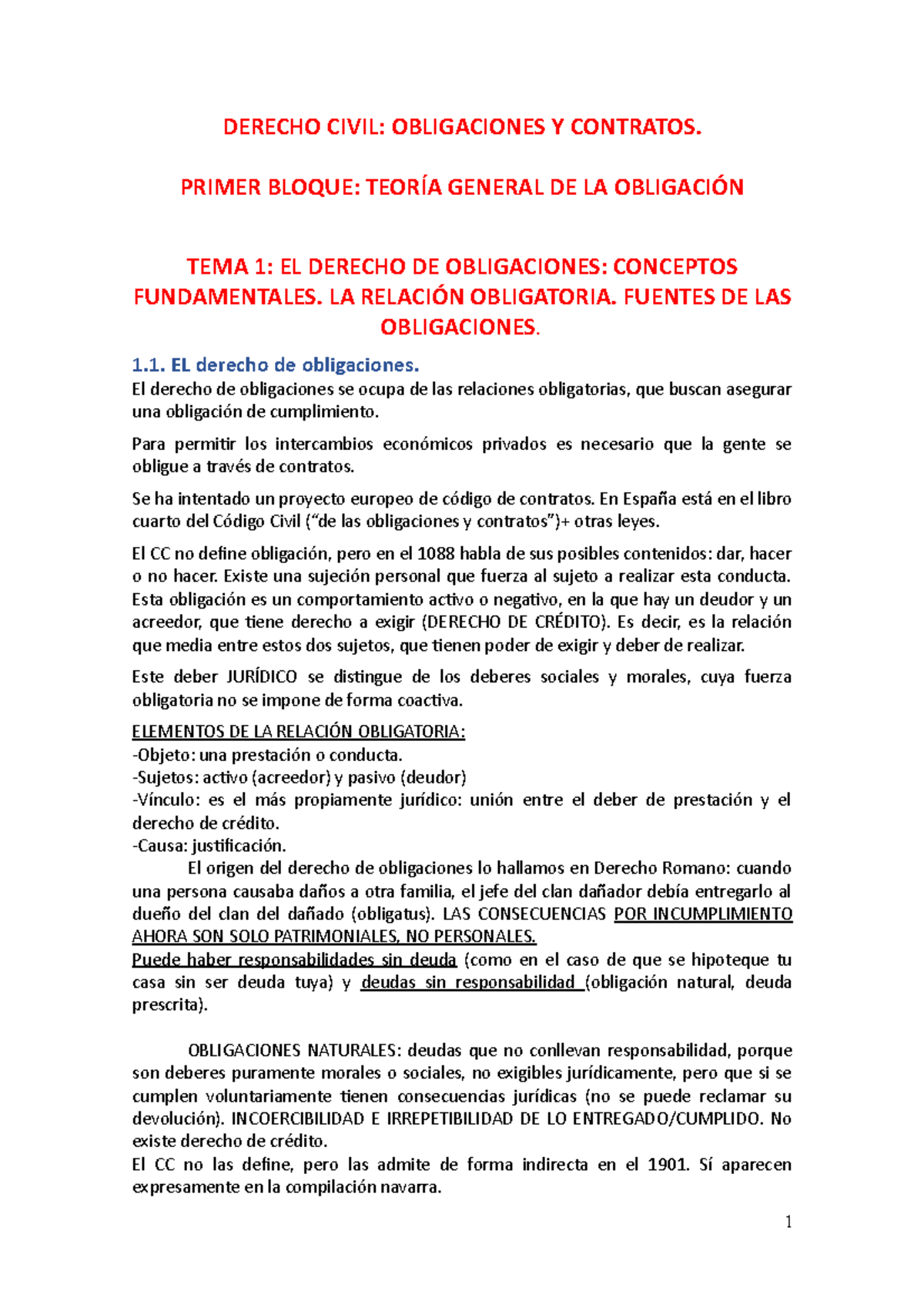 Apuntes De Derecho Civil: Obligaciones Y Contratos - DERECHO CIVIL ...