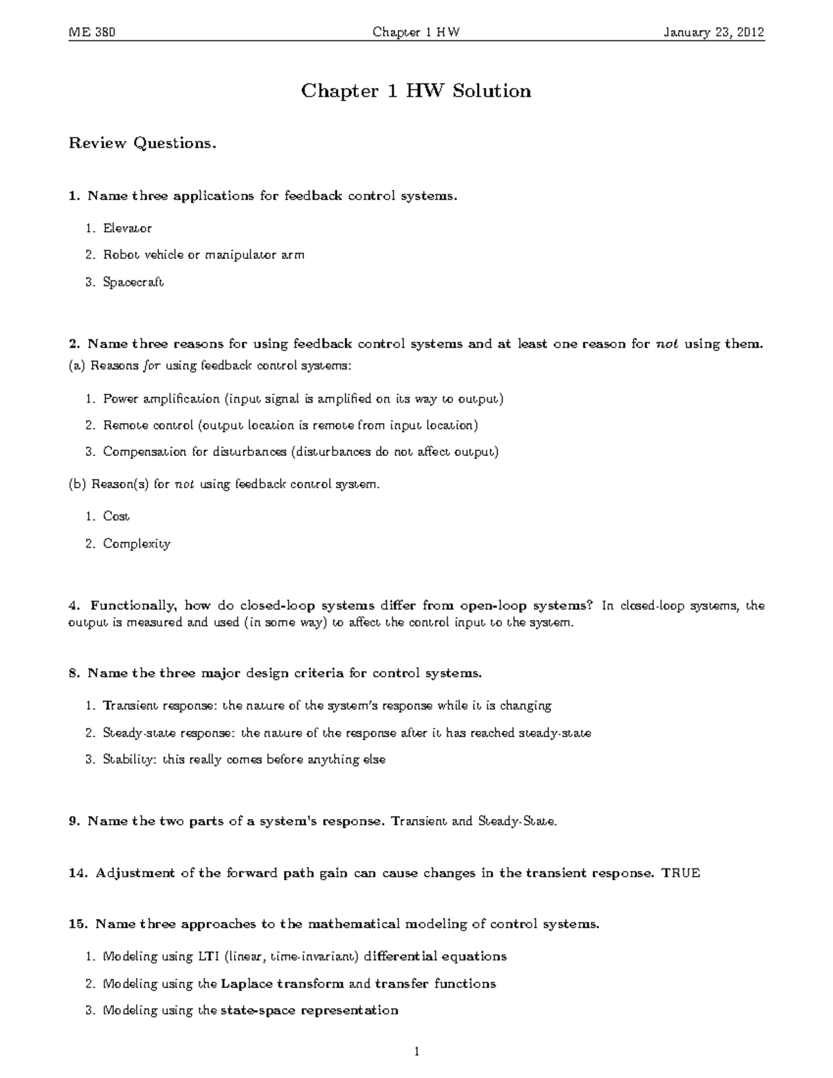 Chpt1soln manual ing eng - ME 380 Chapter 1 HW January 23, 2012 Chapter ...