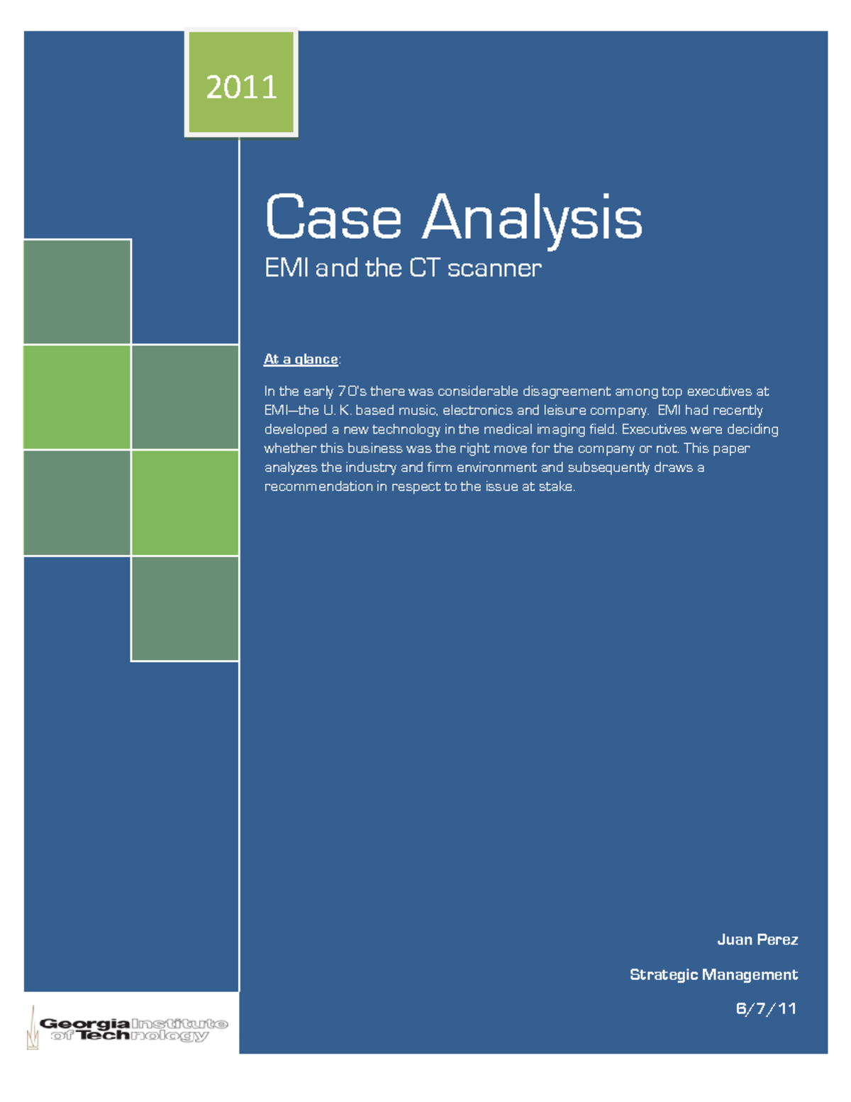 171611678 EMI and the CT Scanner Strategic Management EMI Case 1