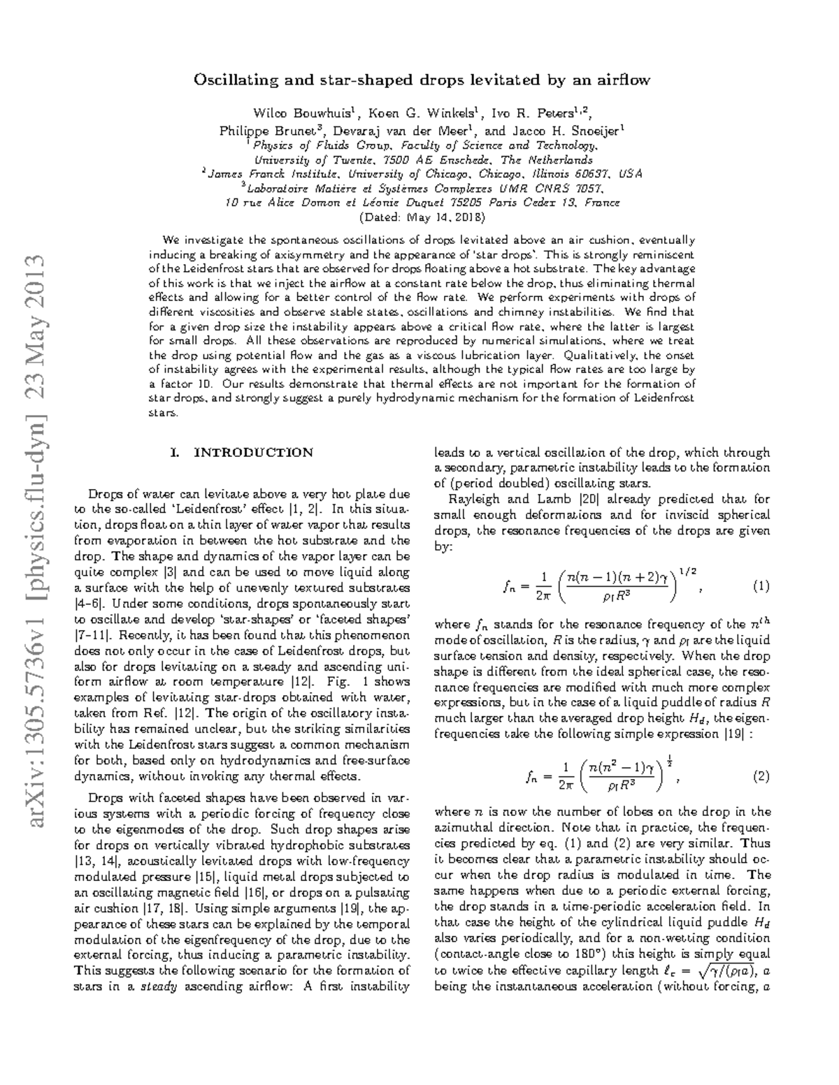 1305 - Documento - Oscillating and star-shaped drops levitated by an ...