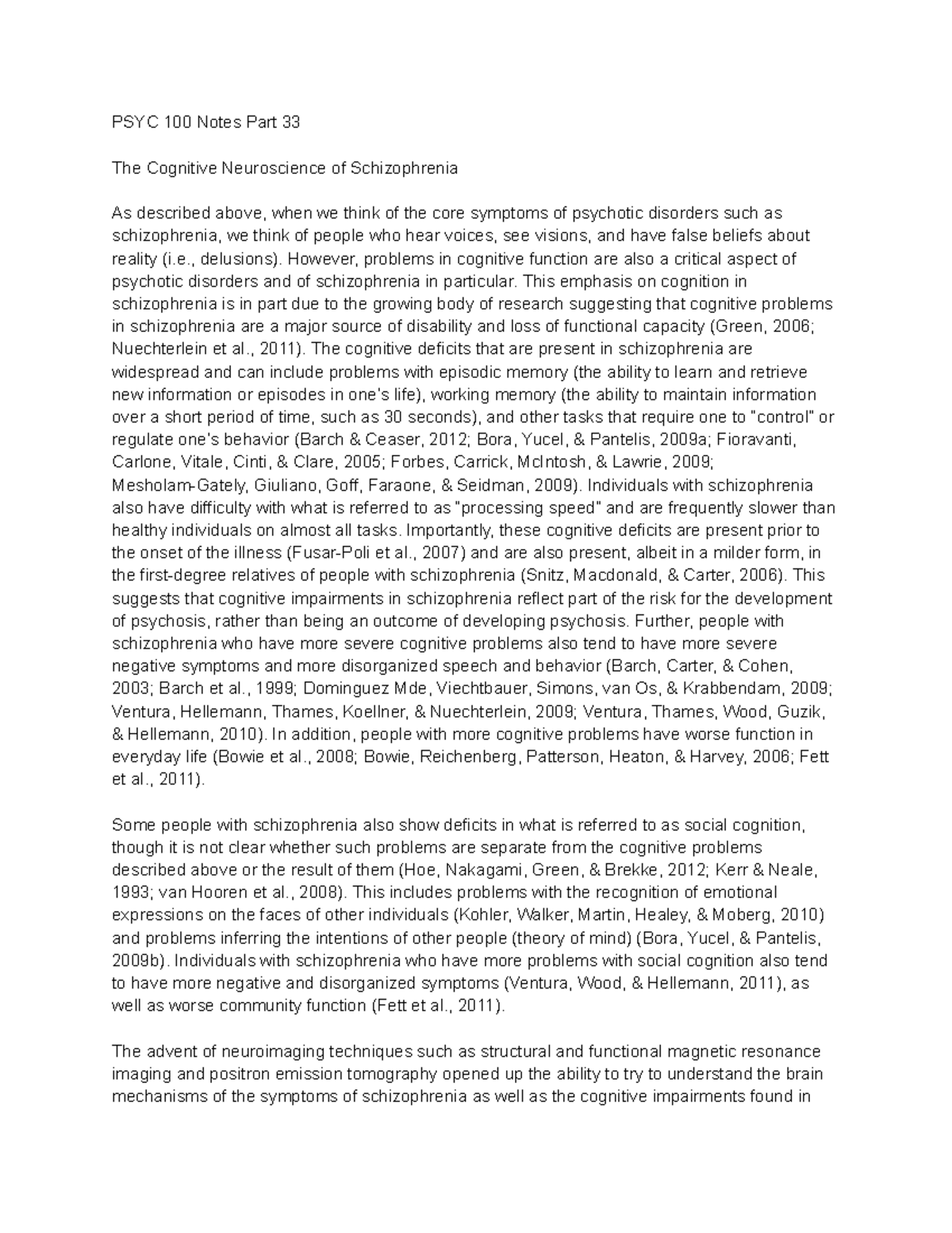 PSYC 100 Notes Part 33 - PSYC 100 Notes Part 33 The Cognitive ...