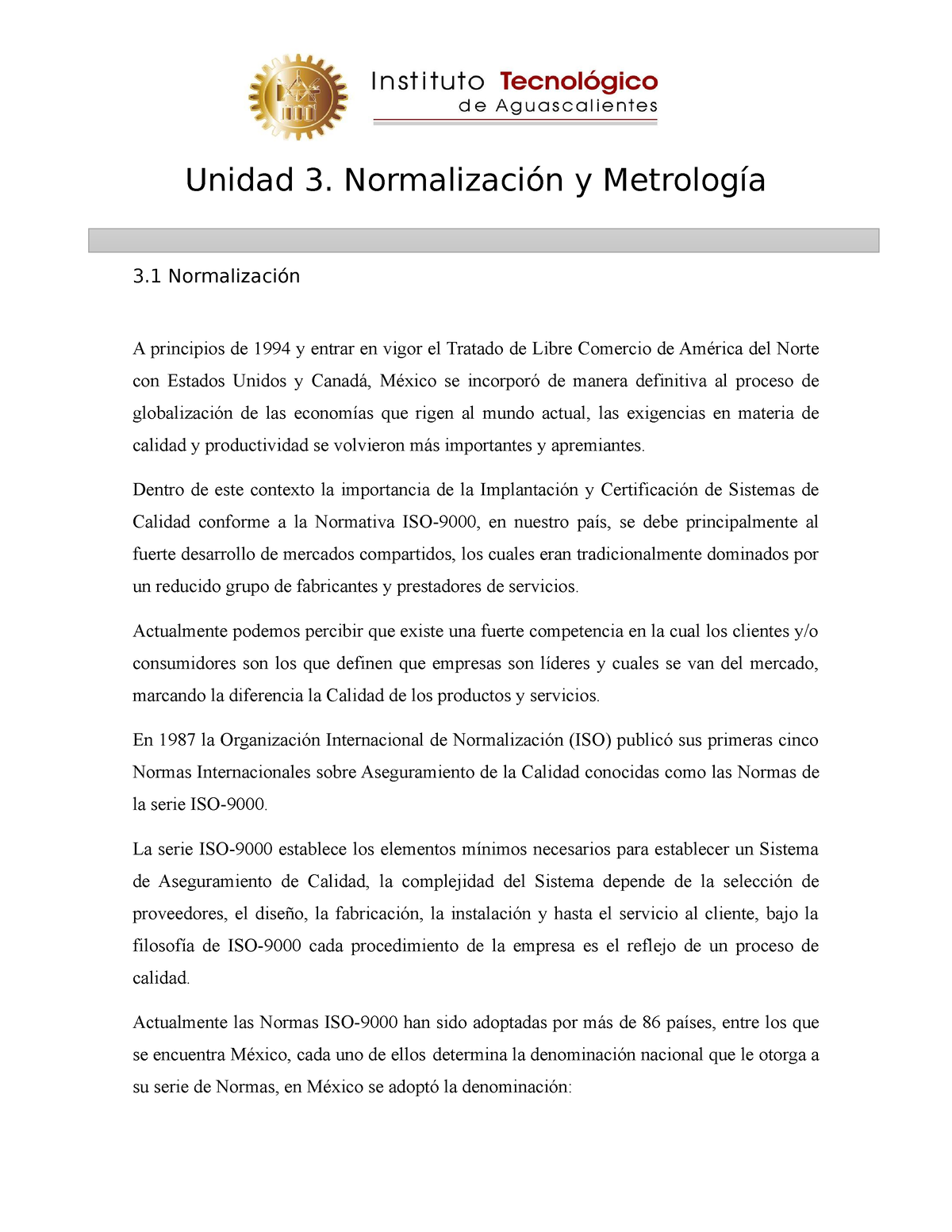 Normalización Y Normas Unidad 3 Normalización Y Metrología 3 Normalización A Principios De 8063