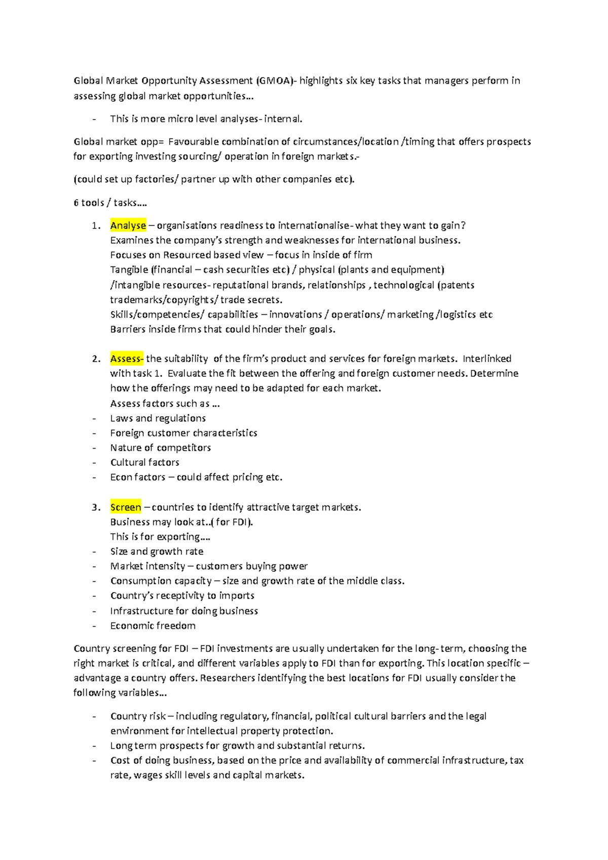 Topic 6- GMAO - notes - Global Market Opportunity Assessment (GMOA ...