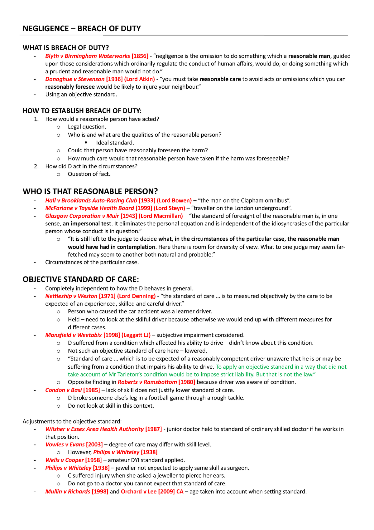 6-breach-of-duty-lecture-notes-6-negligence-breach-of-duty-what