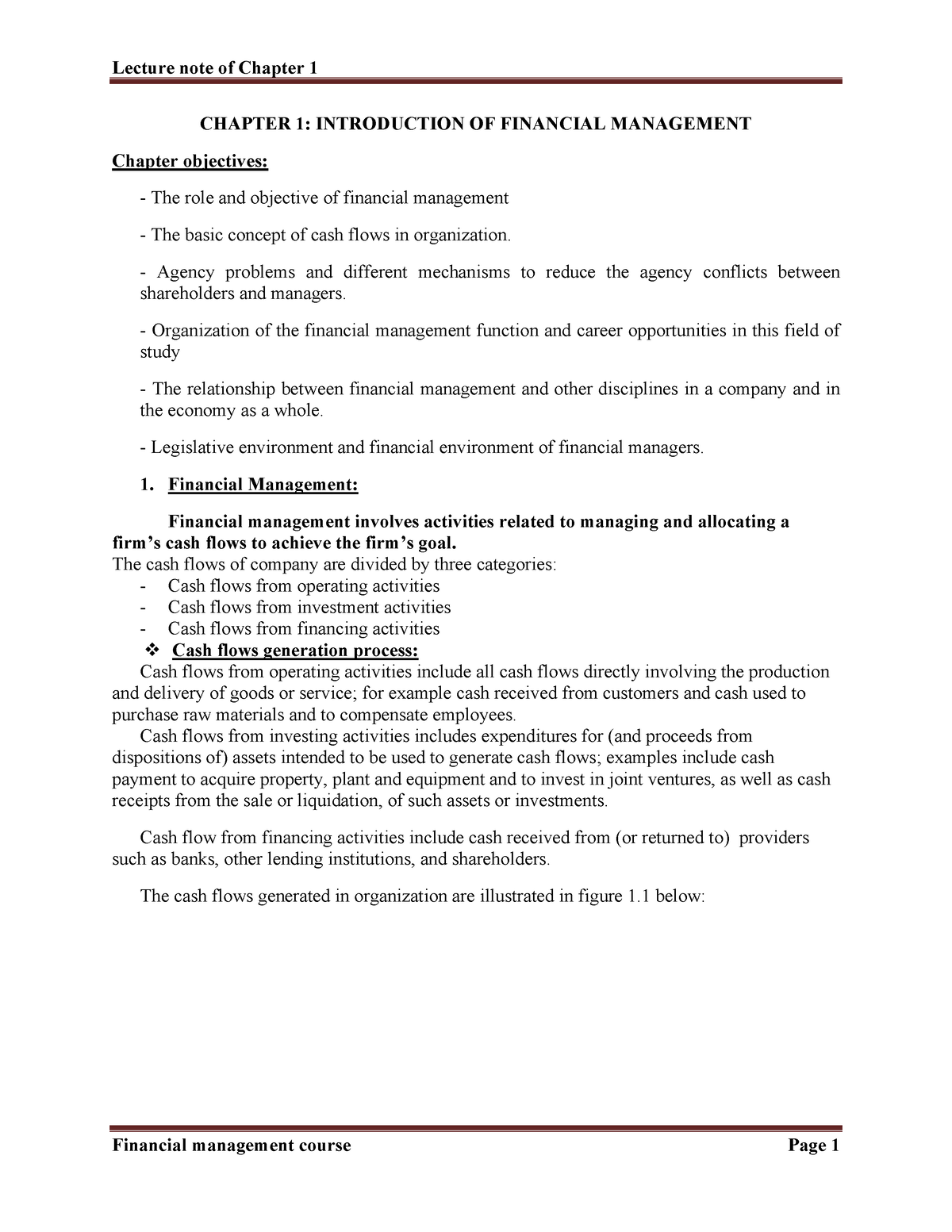 Chapter 1 Lecture NOTE - dfdfdfd - CHAPTER 1: INTRODUCTION OF FINANCIAL ...