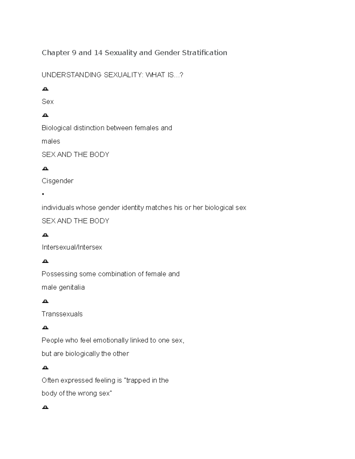 Module 2 - Lecture notes 9 and 14 - Chapter 9 and 14 Sexuality and ...
