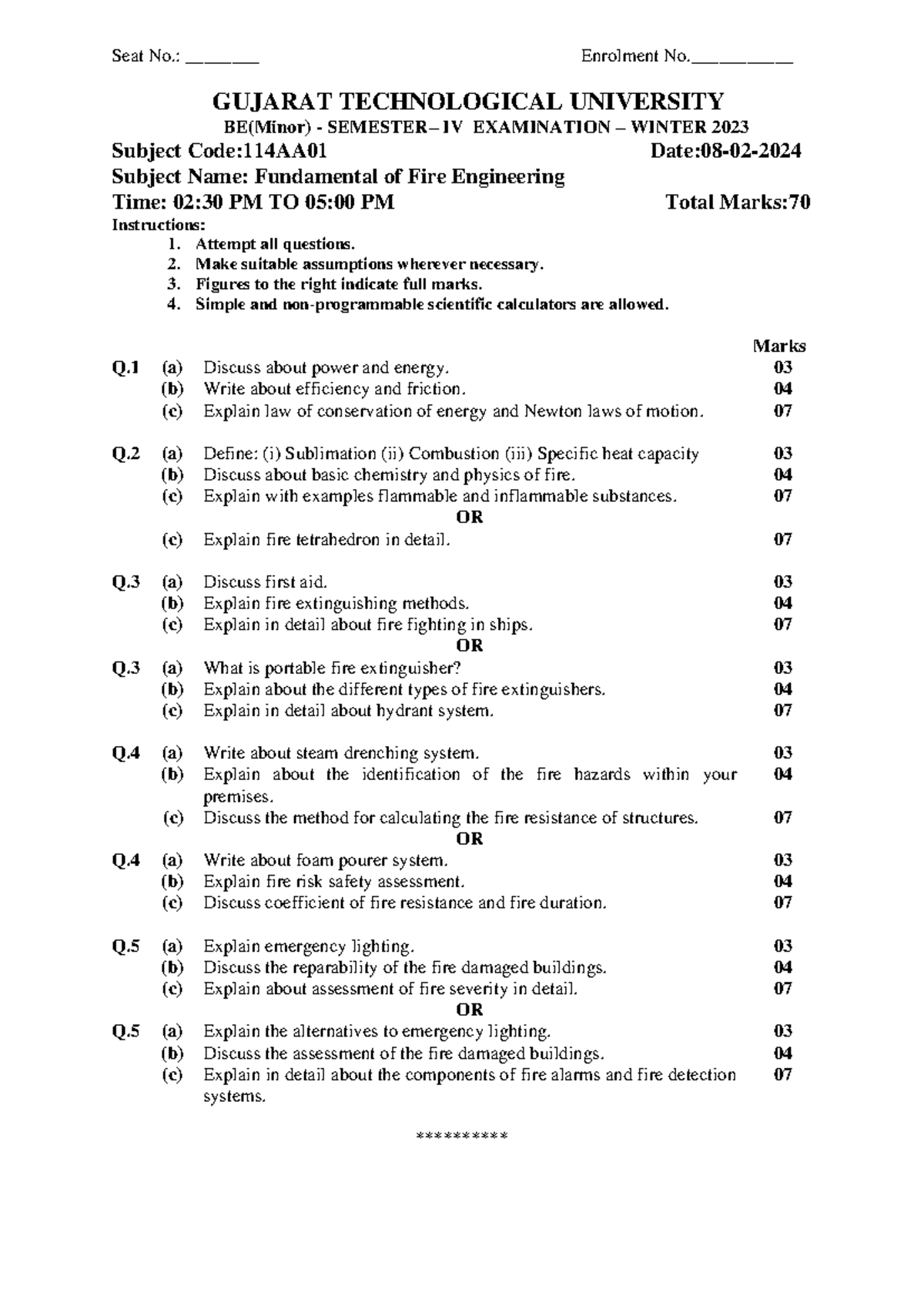 114AA01 - GTU MATERIALS USEFULL FOR THE STUDENTS - Seat No ...