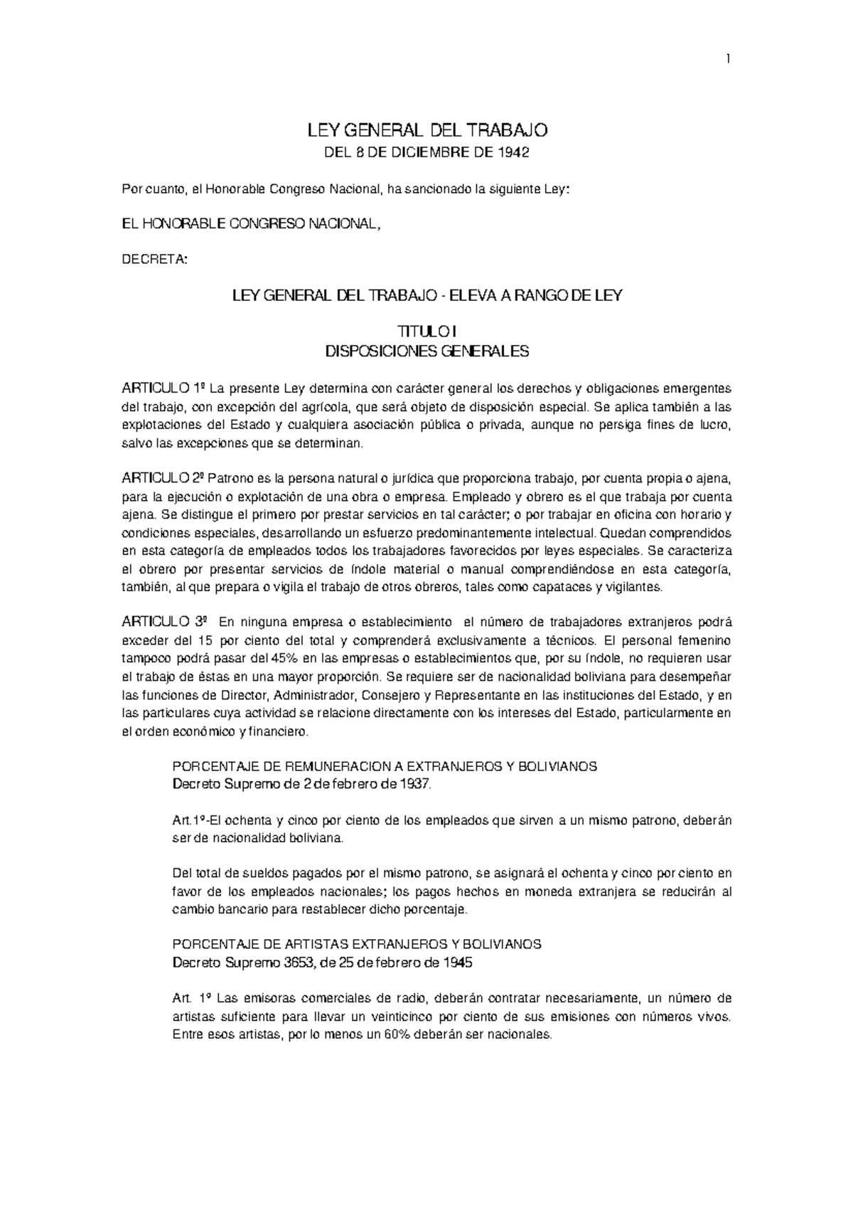 Ley general del trabajo del 8