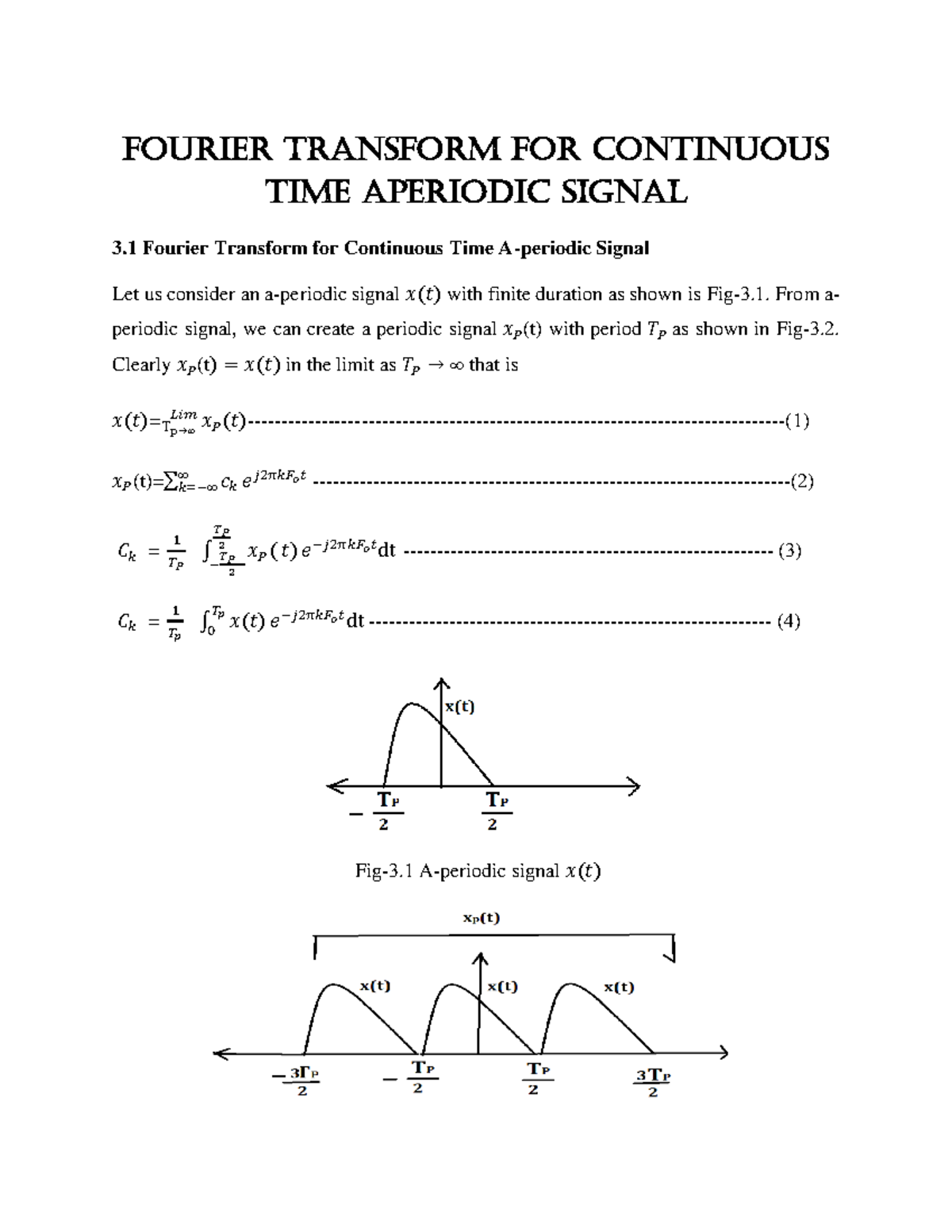 Fouriar Transform - othing - Fourier Transform for Continuous Time ...