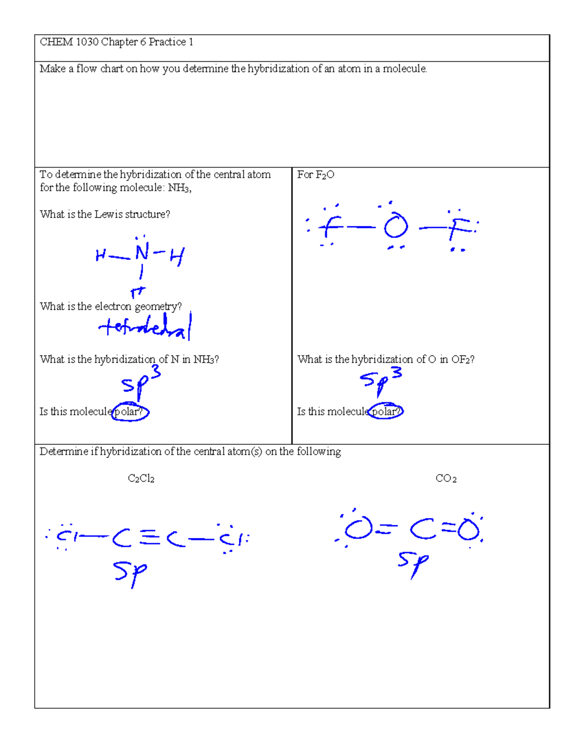 Ch6 Practice 1 Key - Dr. David Crisostomo - CHEM 1030 Chapter 6 ...