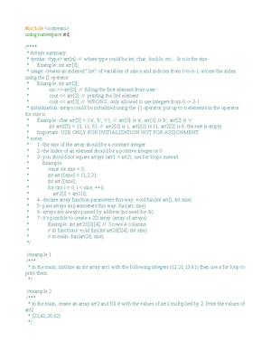 Sample Tests with Solutions for basic C++ - Quiz 2 Sample 1 // Start ...